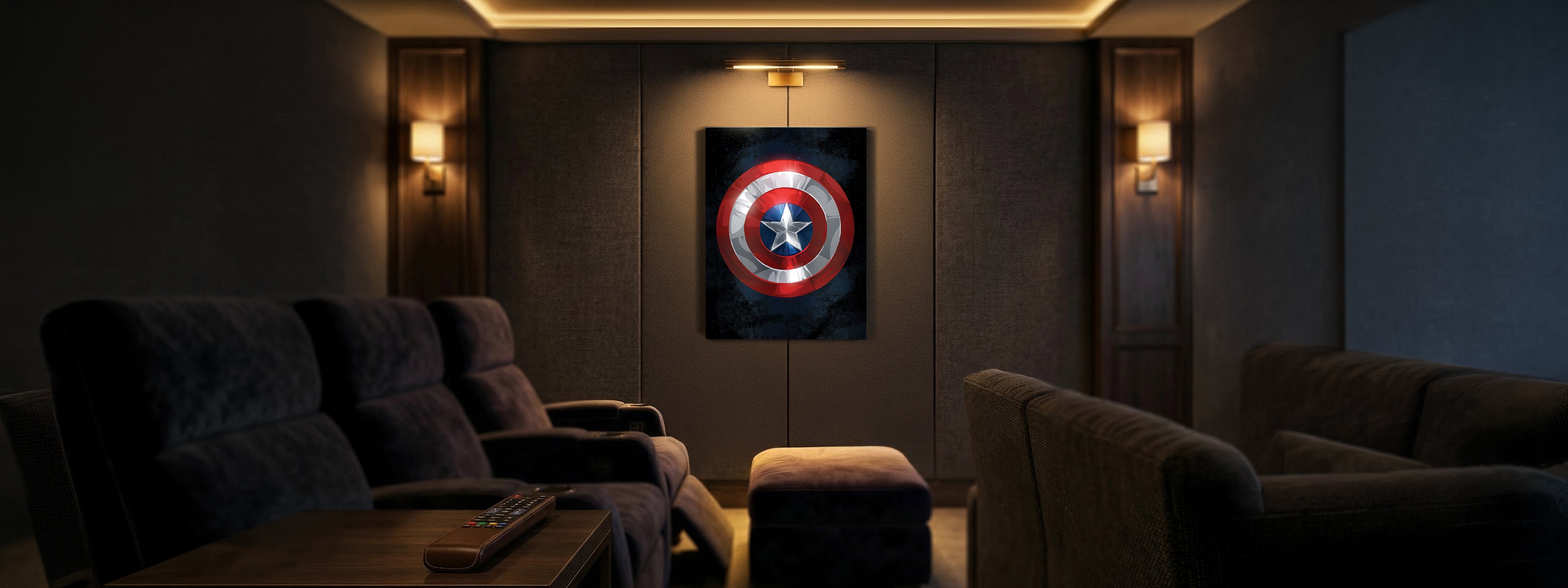 Entertainment and media room wall art — canvas prints for home theaters, gaming rooms, and shared spaces