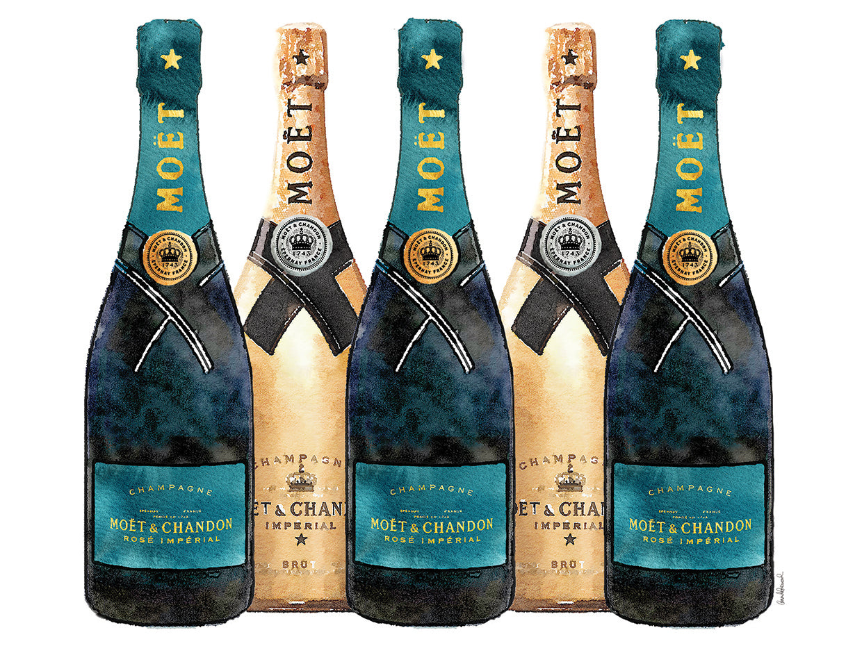 Champagne 5 Teal & Gold