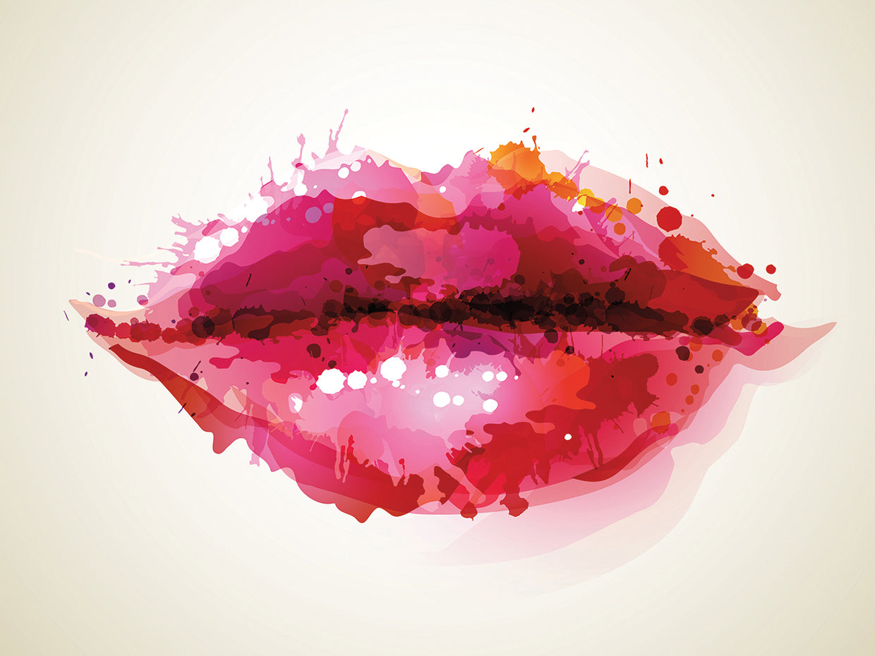 Labios brillantes de color rosa intenso Lienzos
