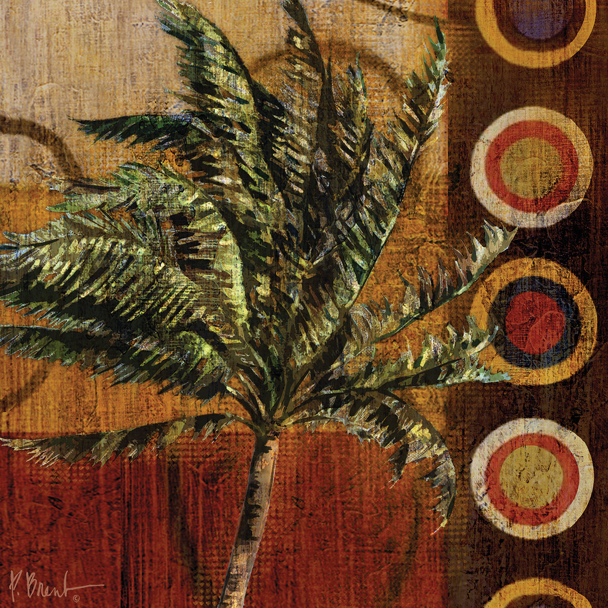 Contemporary Palm I squares