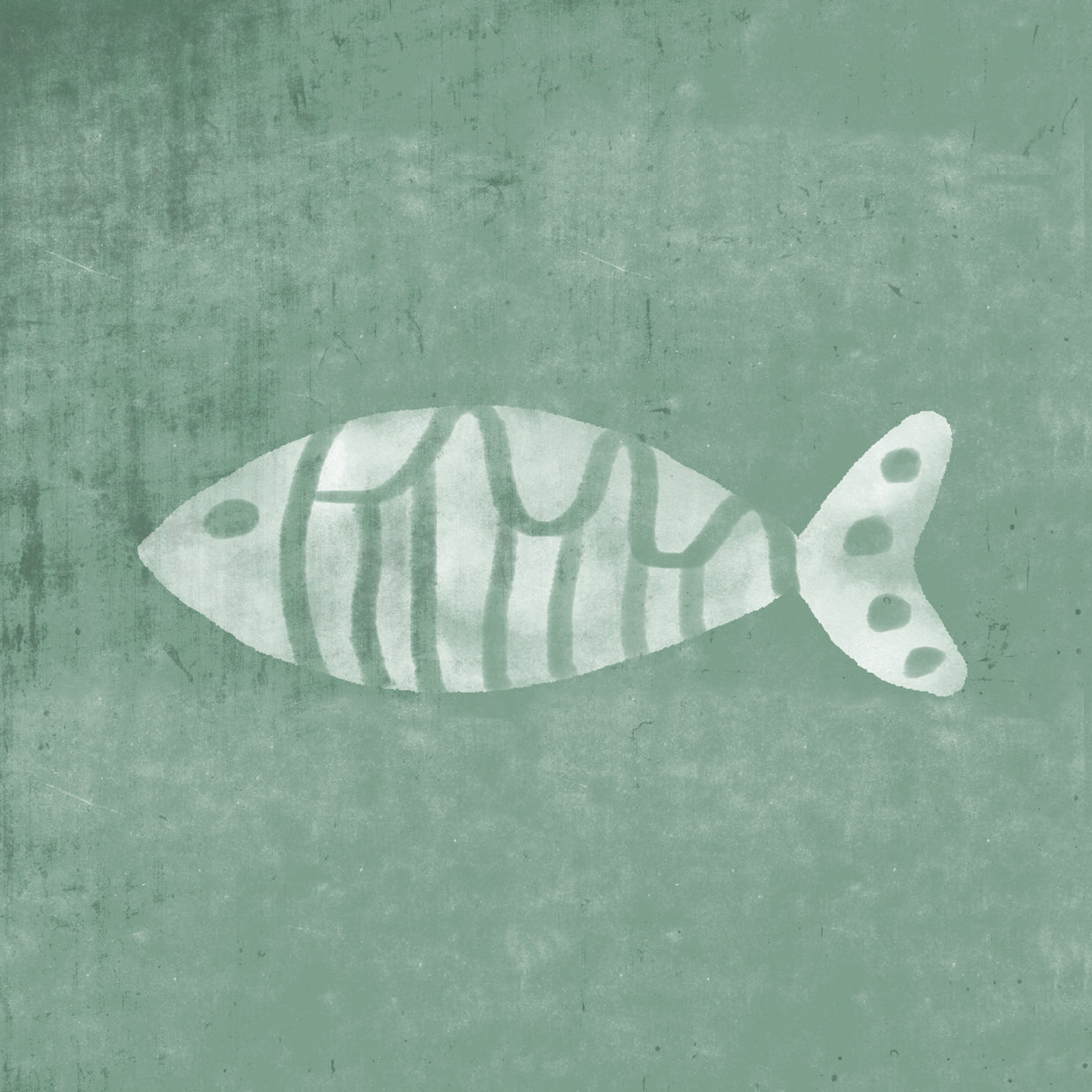 Swirl Fish on Beachglass