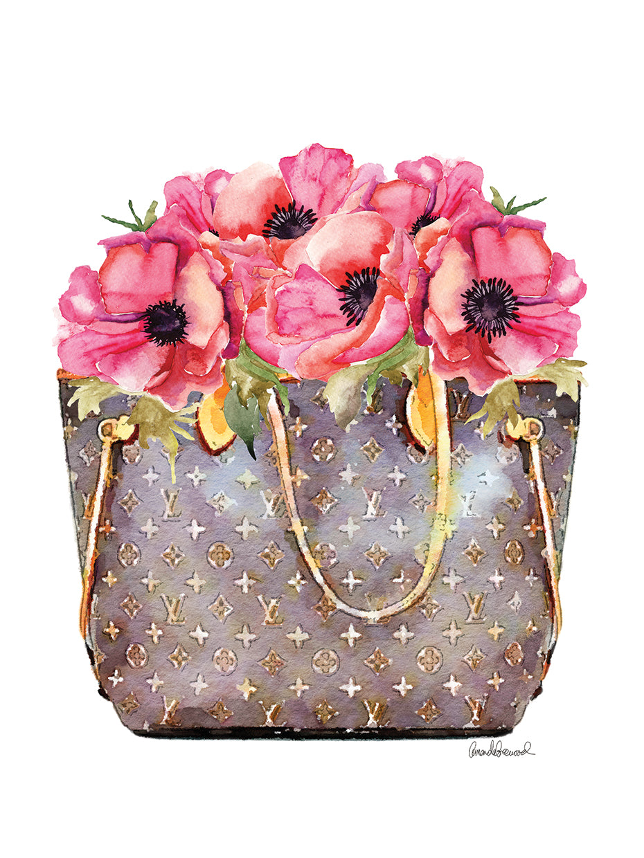 Fashion Bag with Peonies