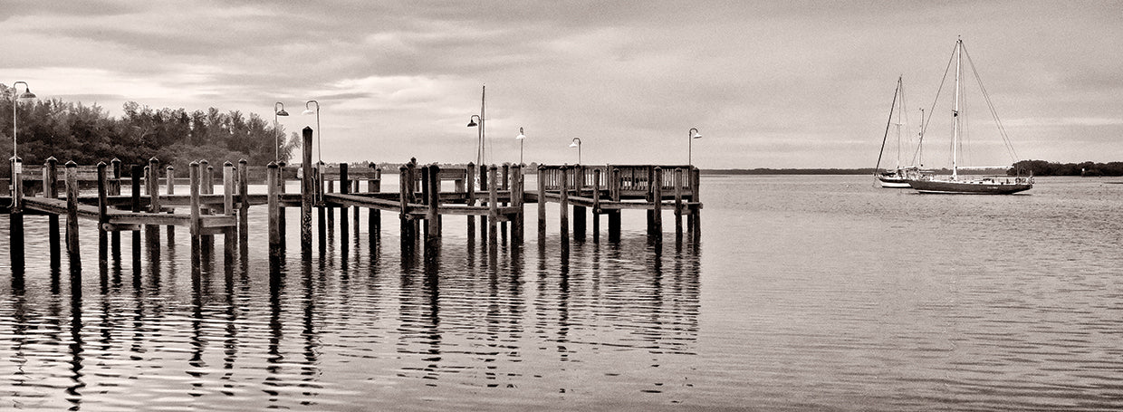 Sunrise Dock Sepia