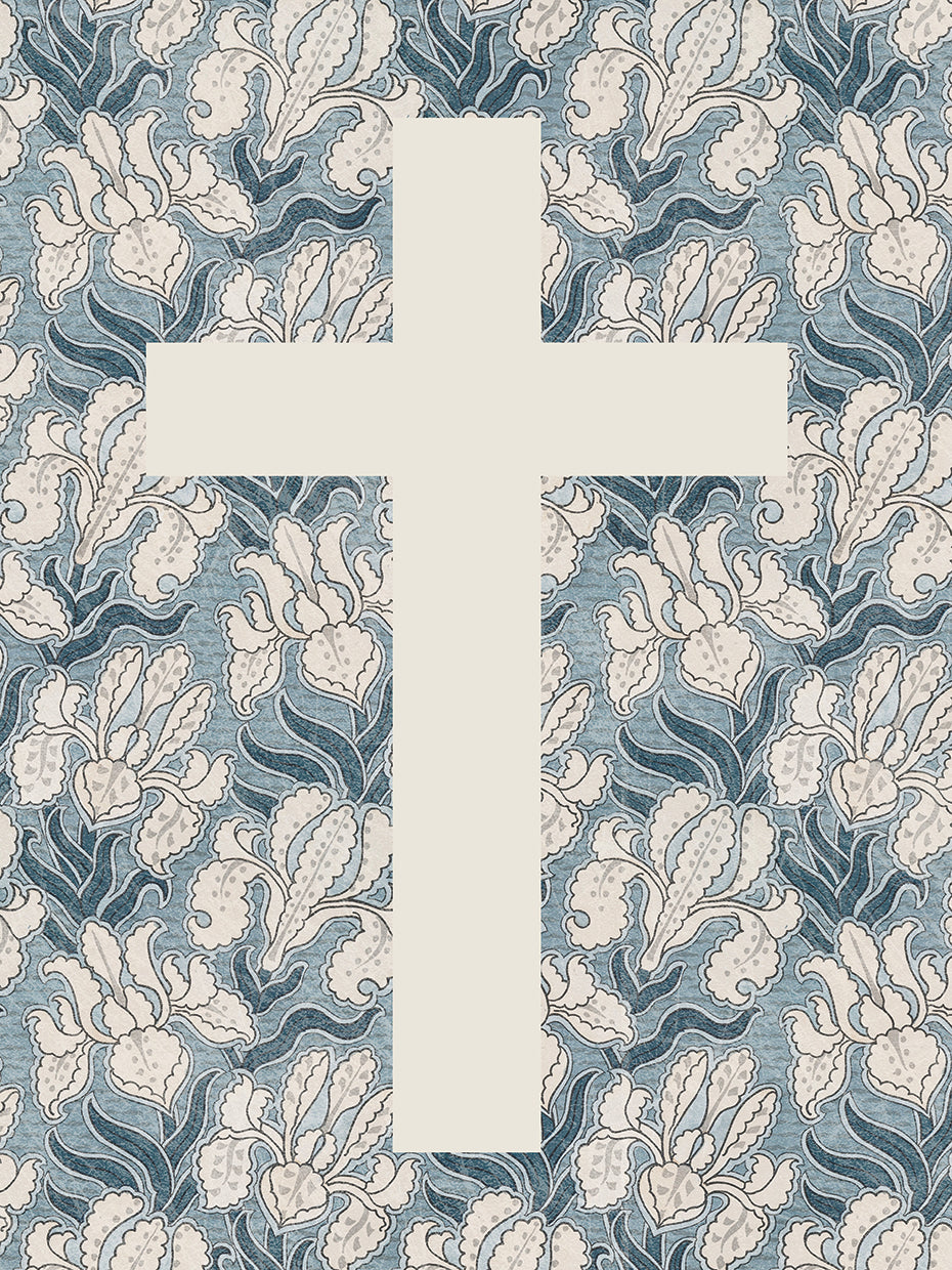 Blue Floral Cross