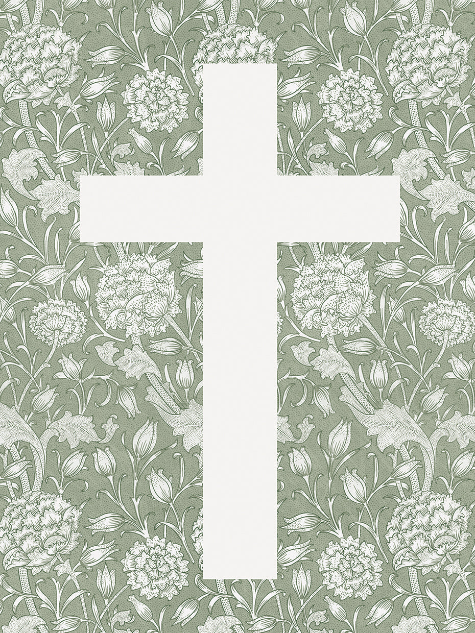 Floral Cross Green