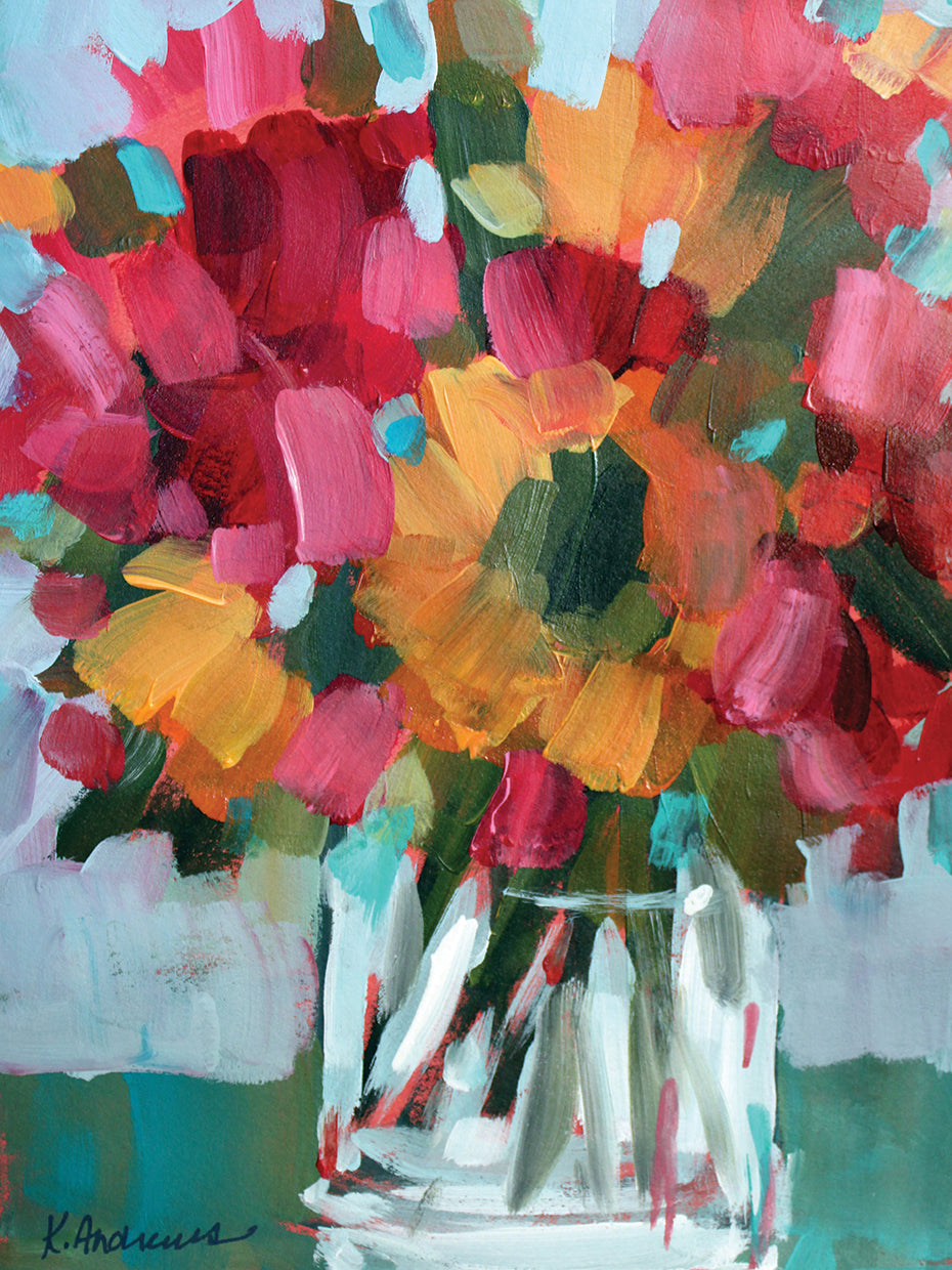 Pink Floral with Sunflowers