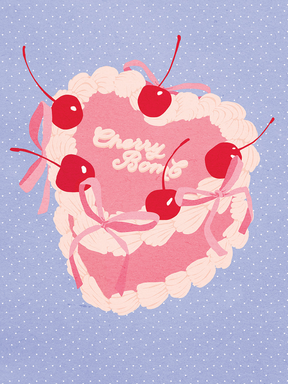 Cherry Bom Cake with Bows Coquette