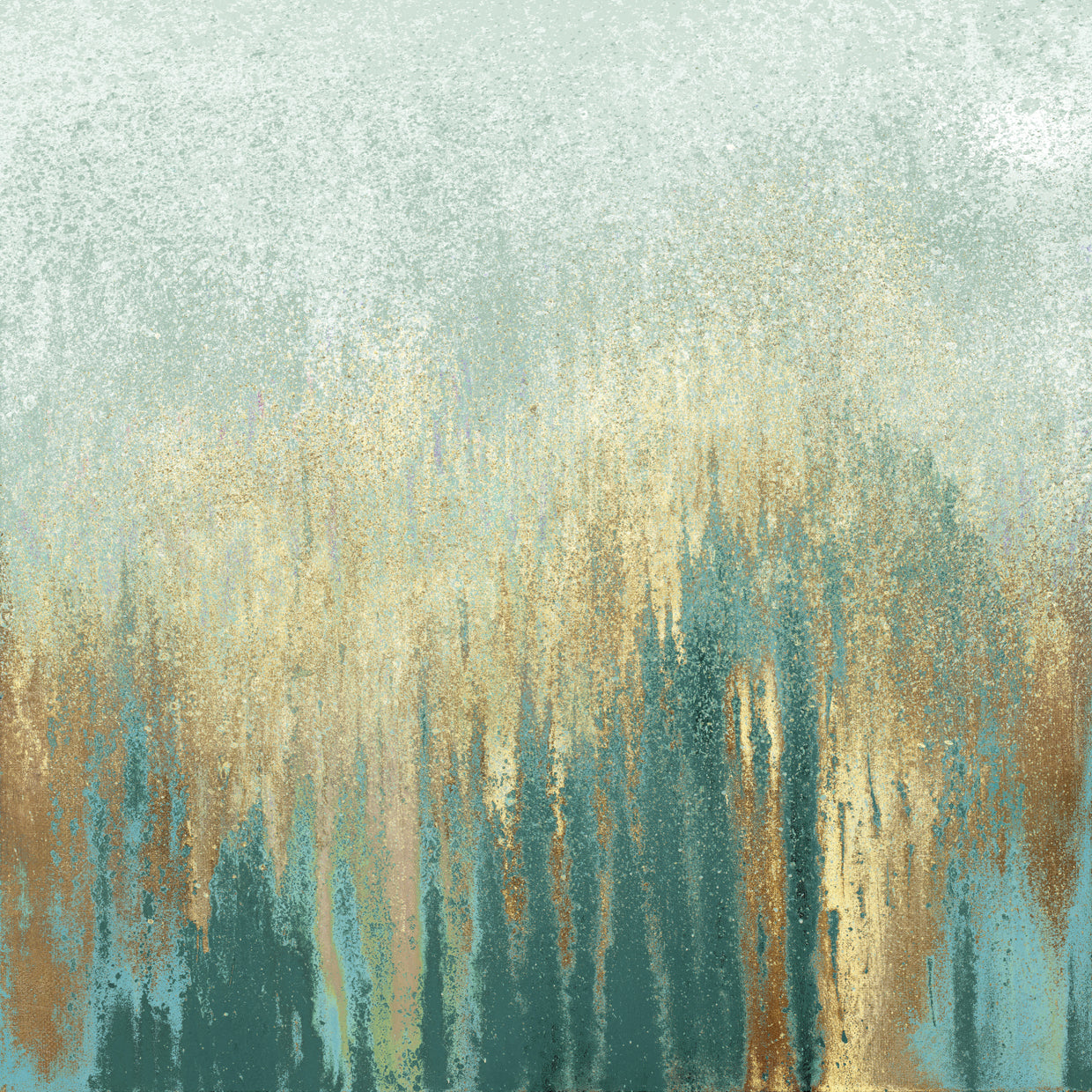 Teal Woods In Gold I