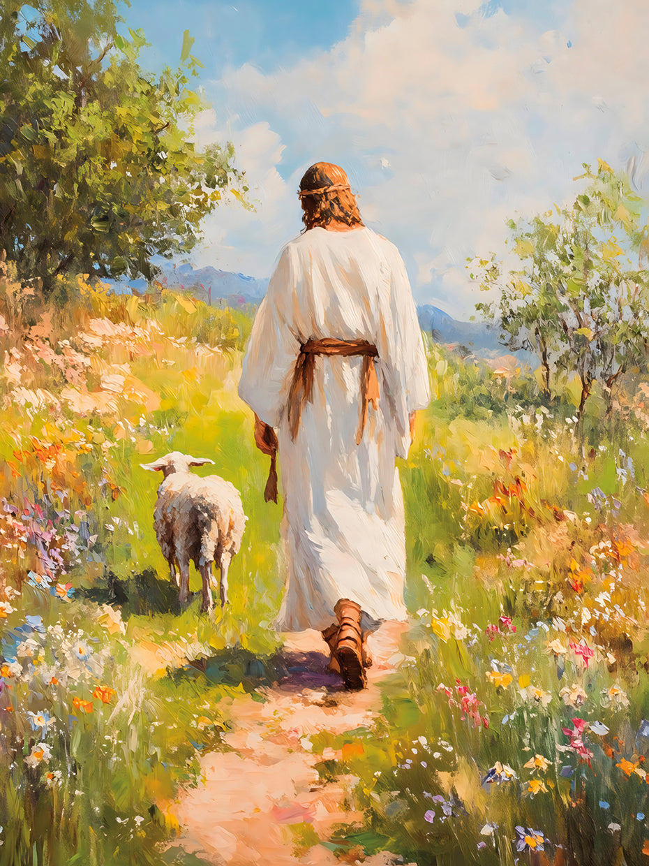 Jesus Leaving the 99 Sheep