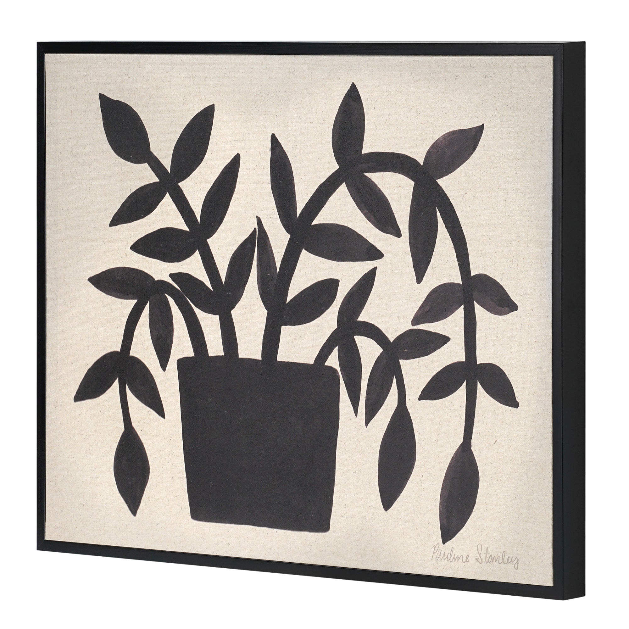 Linen - Black Plant Gouache