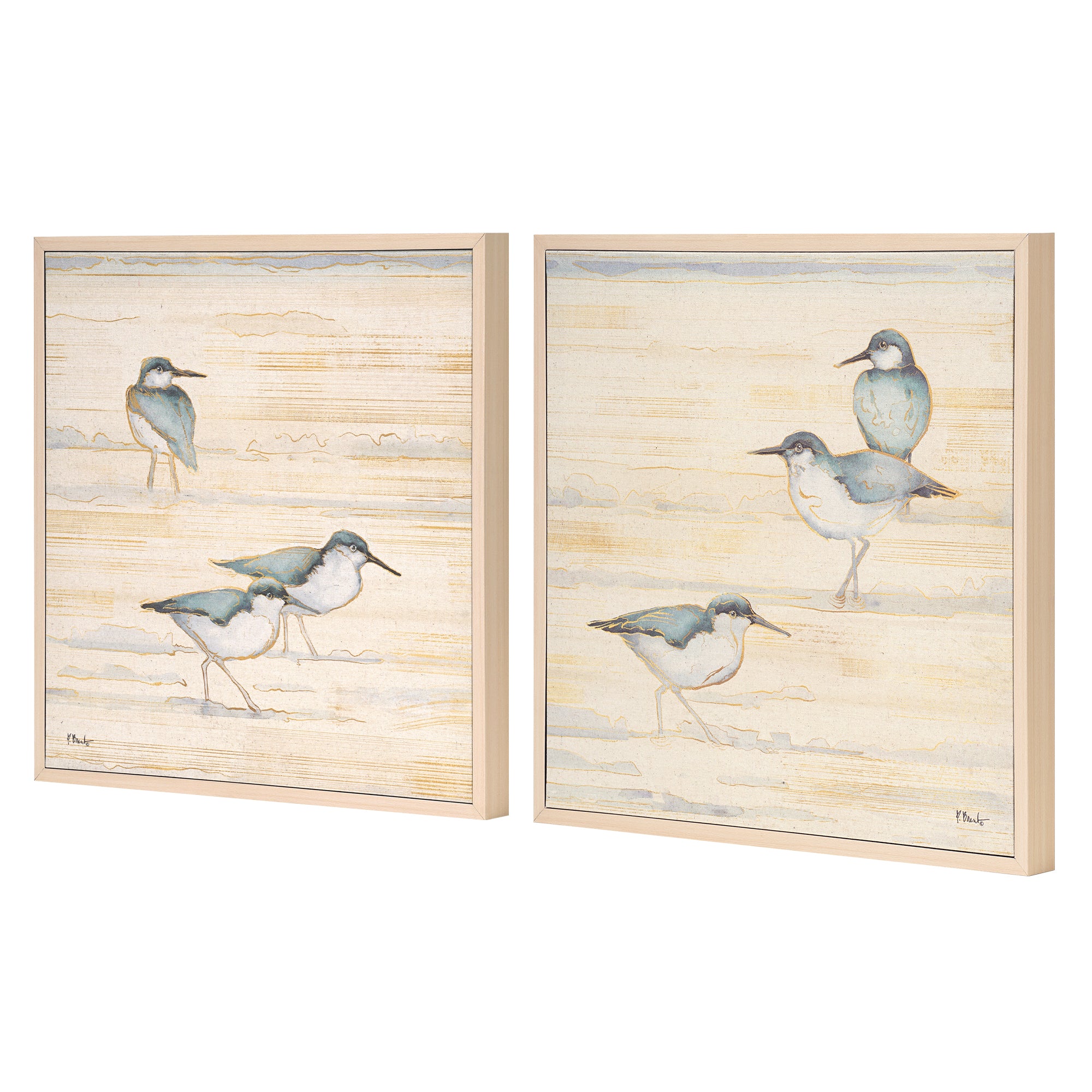 Linen - Oceanside Sandpipers Golden I & II
