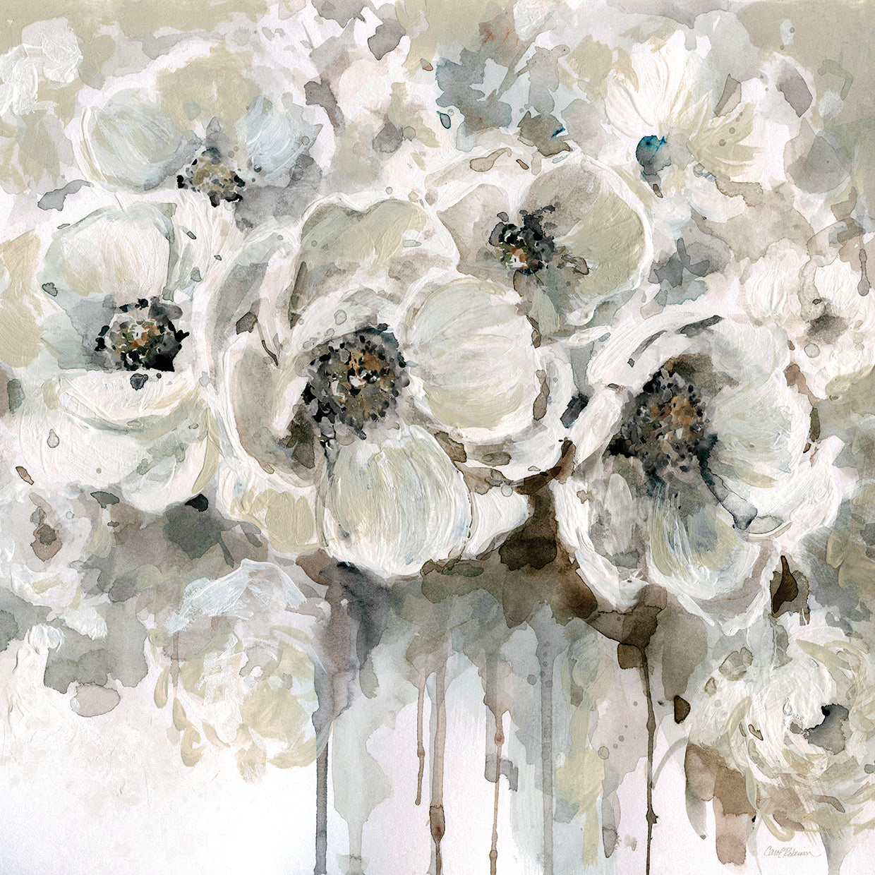 Quiet Moments by Carol Robinson is a modern flower painting printed on canvas or framed canvas
