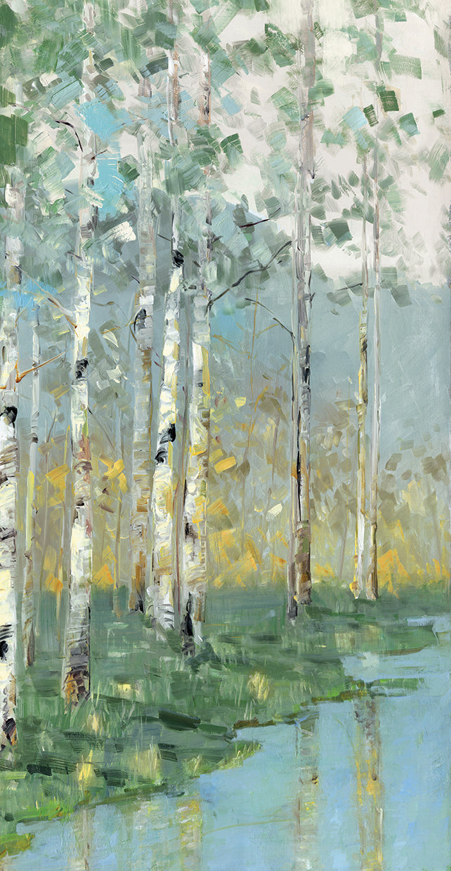 Birch Reflections III by Sally Swatland - museum quality wall art work on large canvas & framed canvas prints