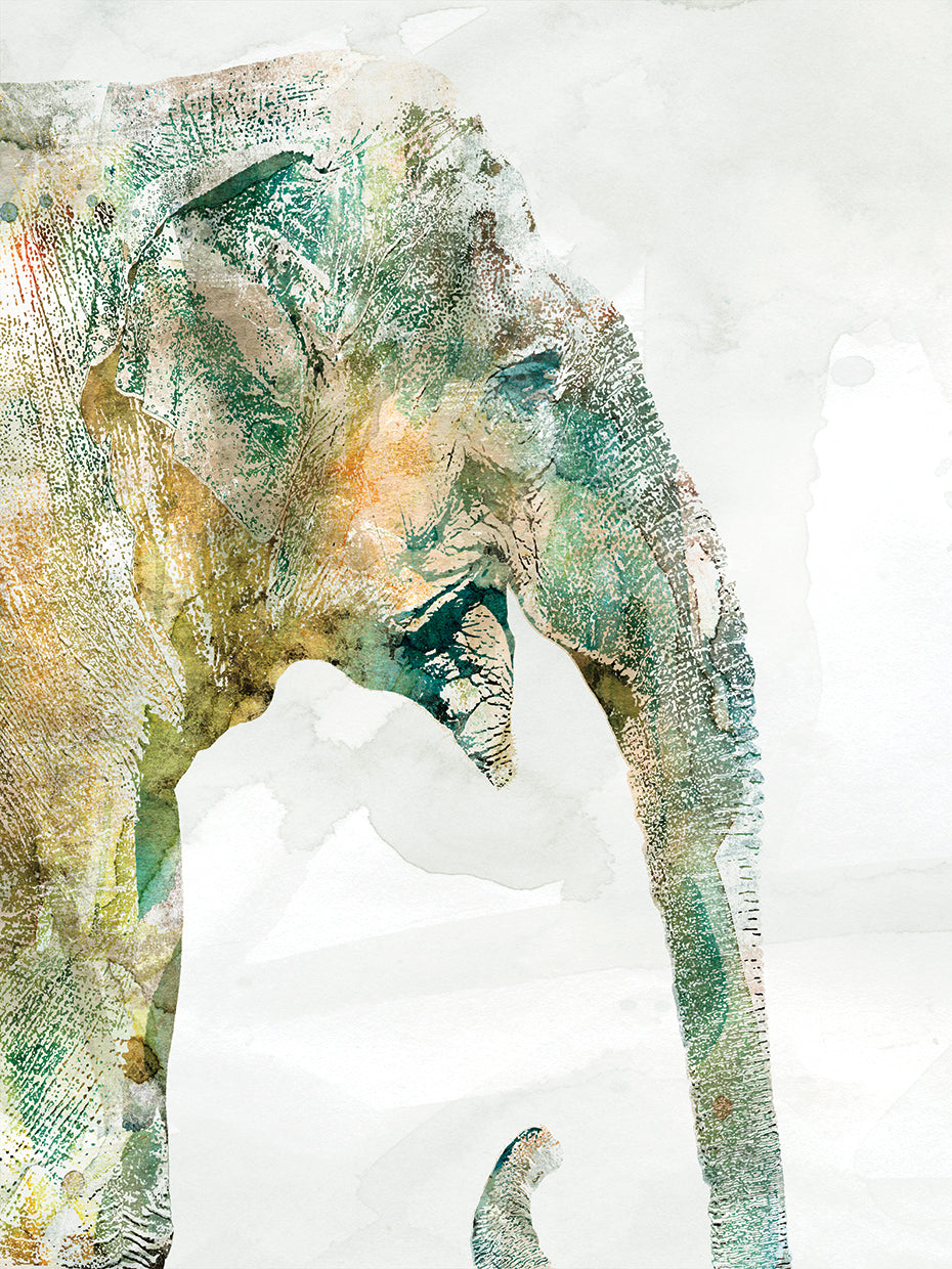 African Colors Elephant by Carol Robinson - highest quality handcrafted wall art work on large canvas & framed canvas prints