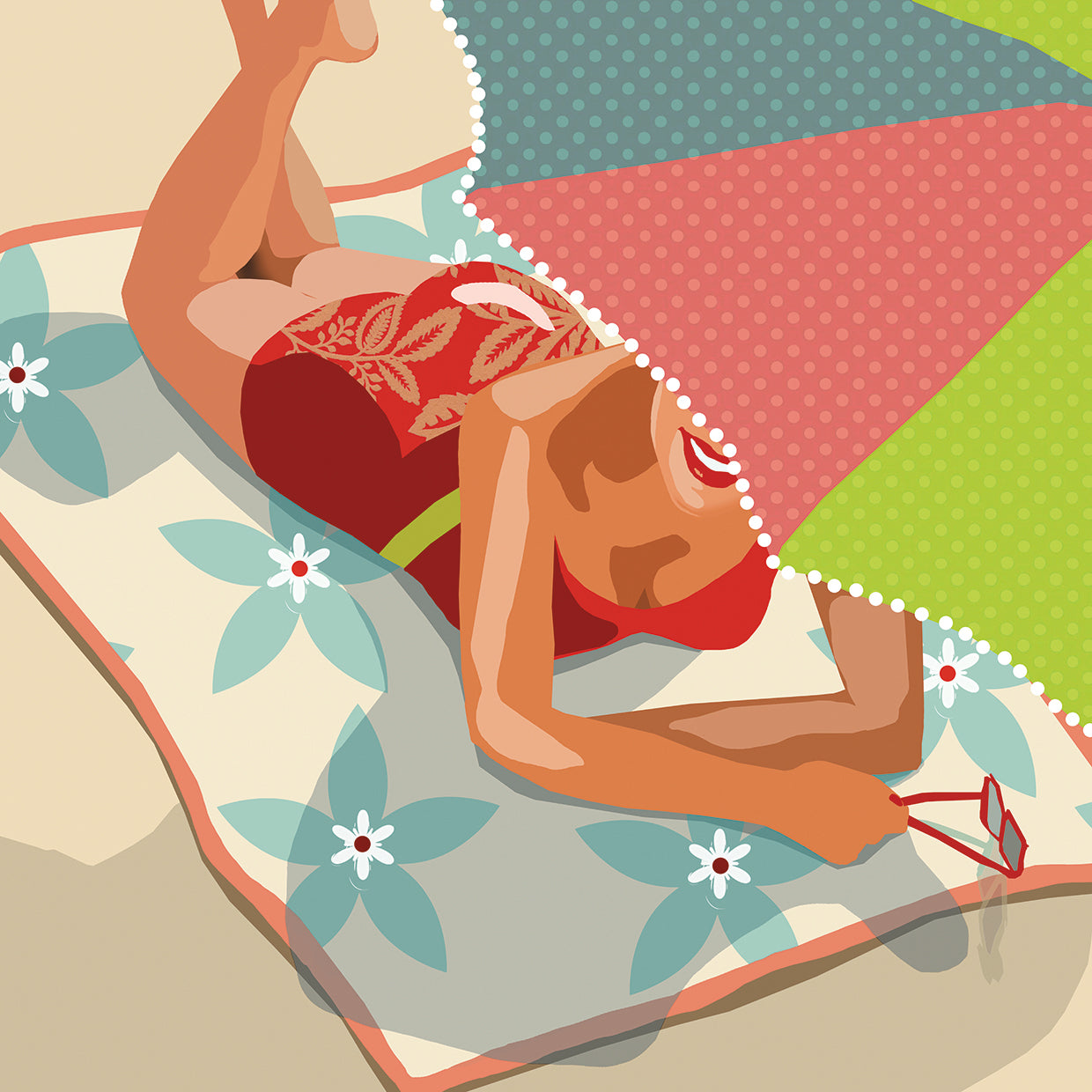 Beach Beauty II by Carol Robinson - larger sizes handcrafted wall art work on large canvas & framed canvas prints