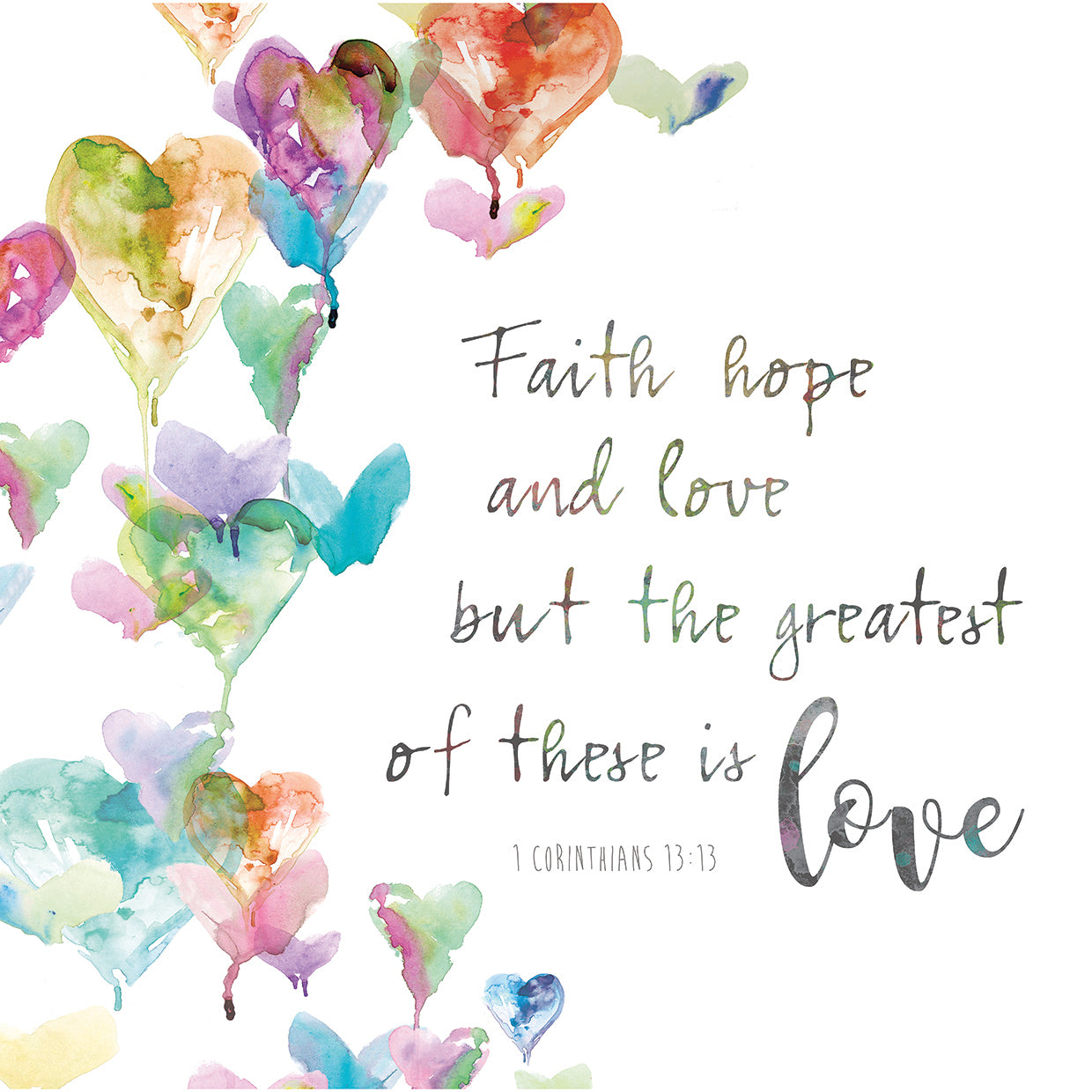 Faith Hope and Love by Carol Robinson - larger sizes handcrafted wall art work on large canvas & framed canvas prints