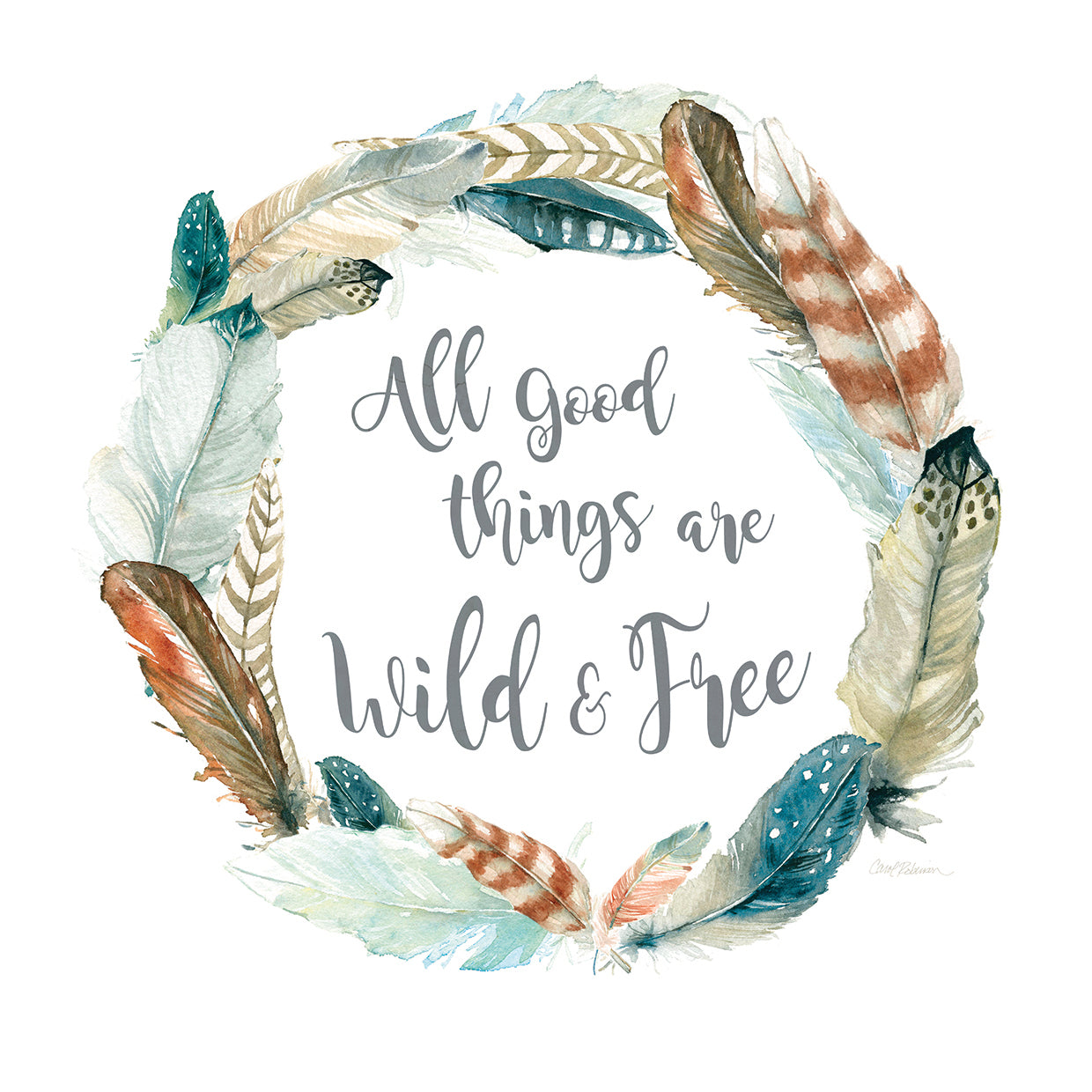 Feather Wild and Free by Carol Robinson - top quality wall art work on large canvas & framed canvas prints