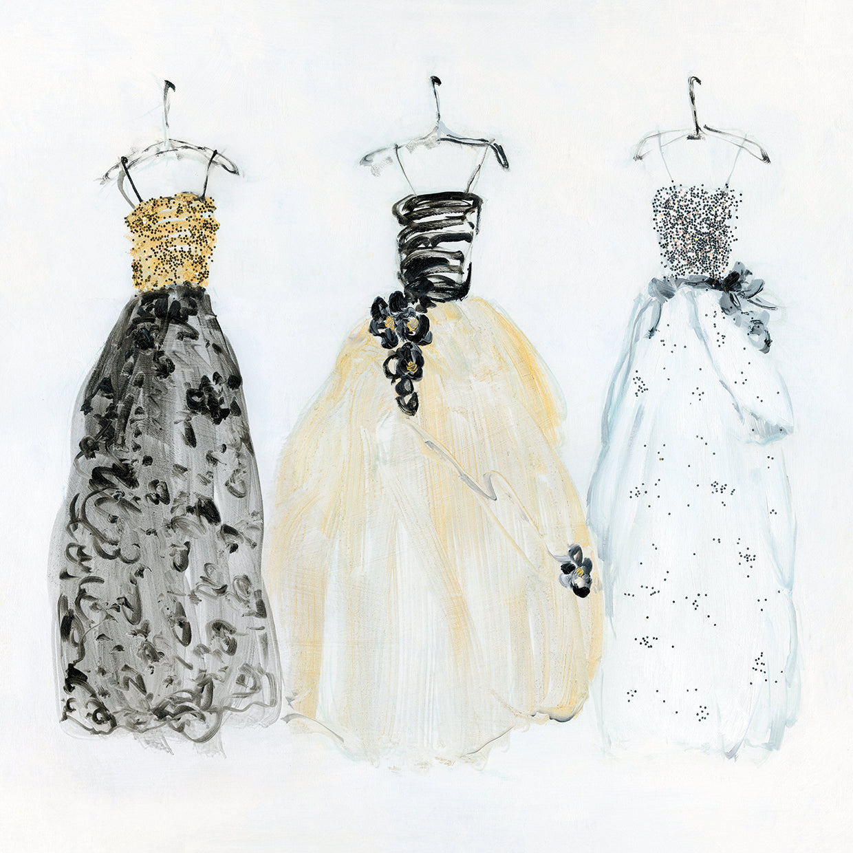 Bling Night Out I by Sally Swatland - handcrafted wall art work on large canvas & framed canvas prints, made to order