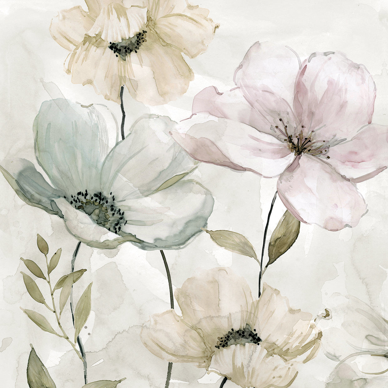 Garden Grays Detail I by Carol Robinson - handcrafted wall art work on large canvas & framed canvas prints, made to order