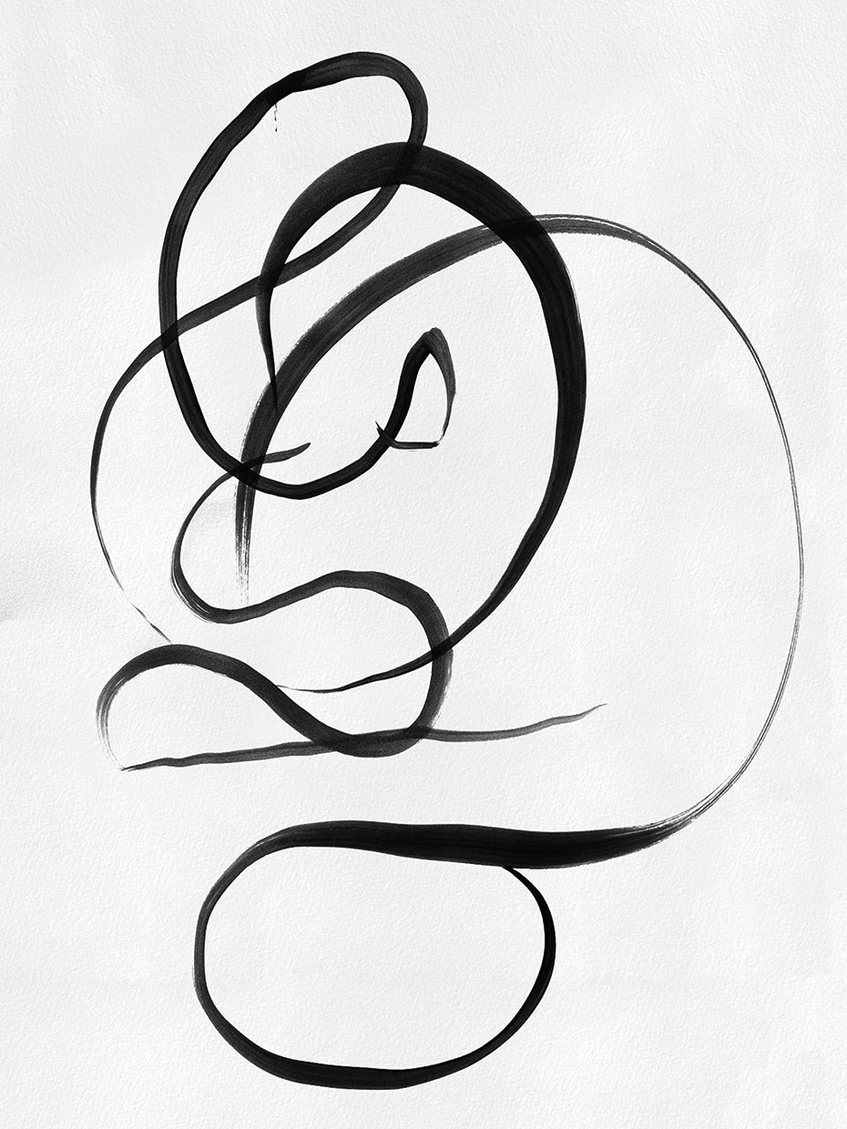 Scribbles I by Studio Arts is a bold yet classic abstract line design painting printed on canvas or framed canvas