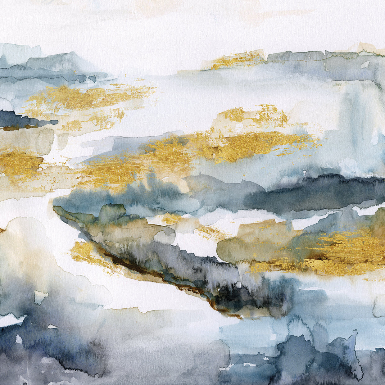 Golden Estuary by Nan - highest quality handcrafted wall art work on large canvas & framed canvas prints