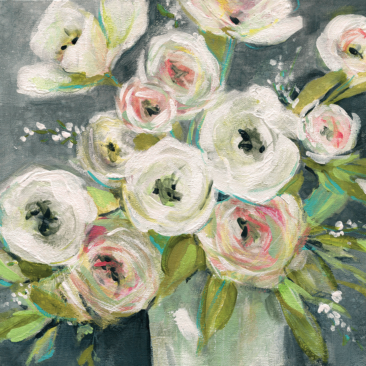 Summer Ranunculus by Carol Robinson - lowest price wall art work on large canvas & framed canvas prints