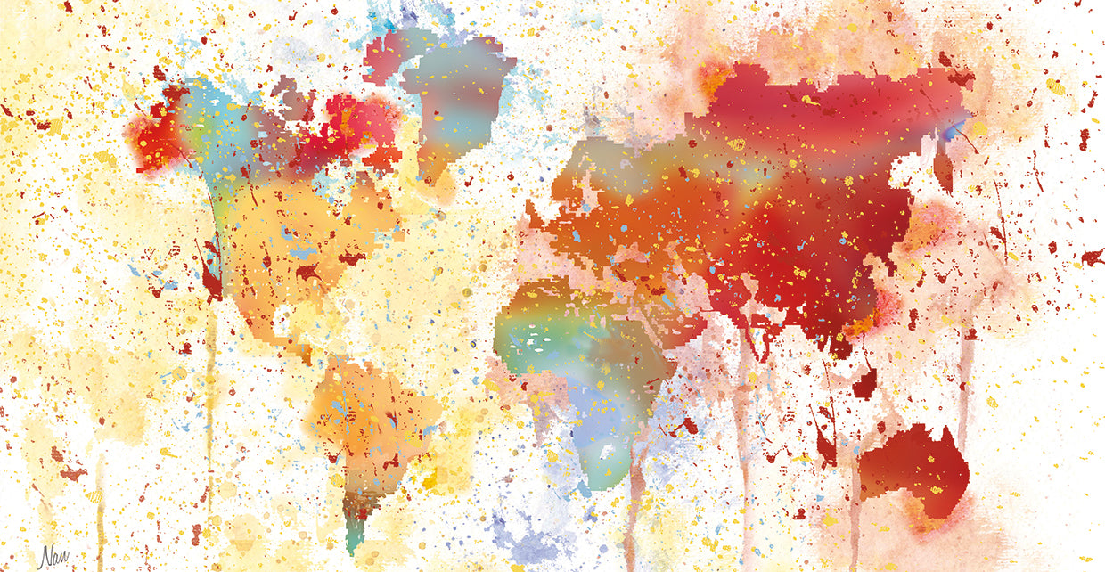 Traveled the World by Nan - handcrafted wall art work on large canvas & framed canvas prints, made to order