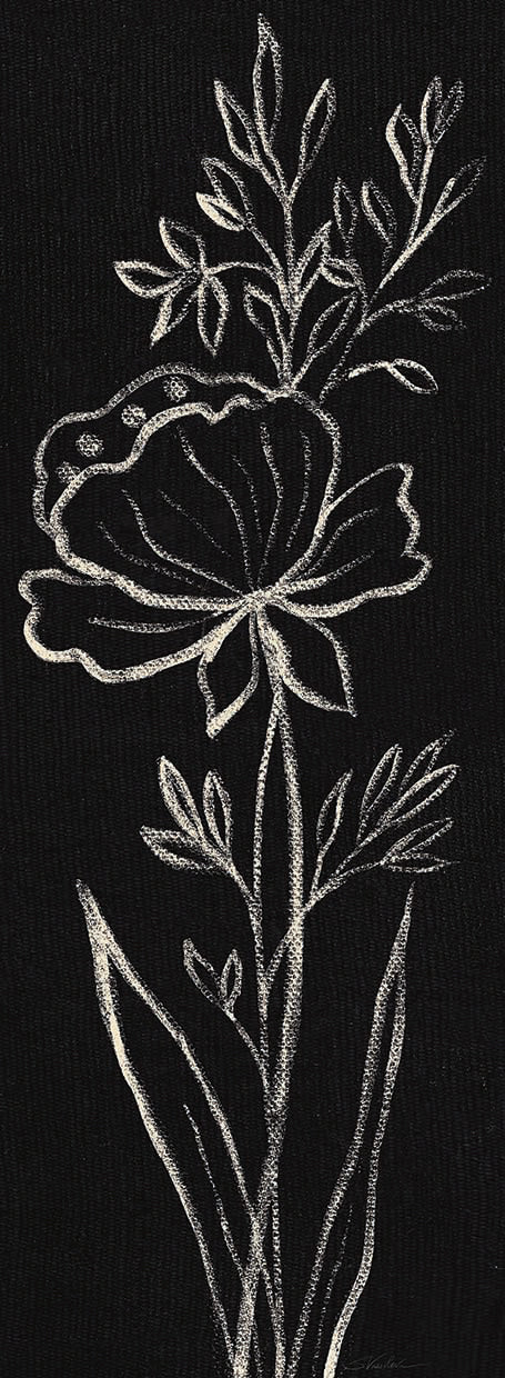 Black Floral III Crop by Silvia Vassileva - top quality wall art work on large canvas & framed canvas prints