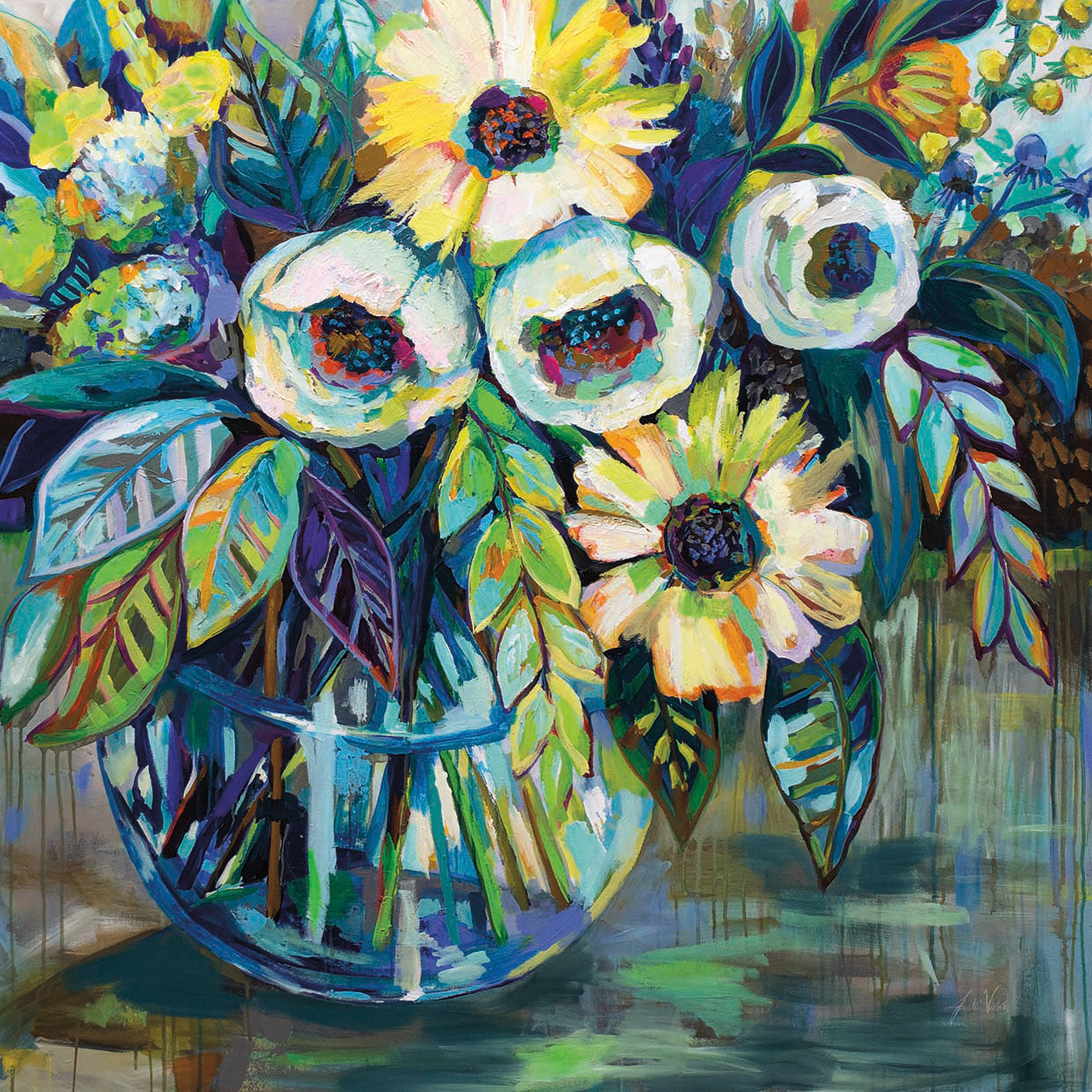 Blue Light by Jeanette Vertentes - museum quality wall art work on large canvas & framed canvas prints