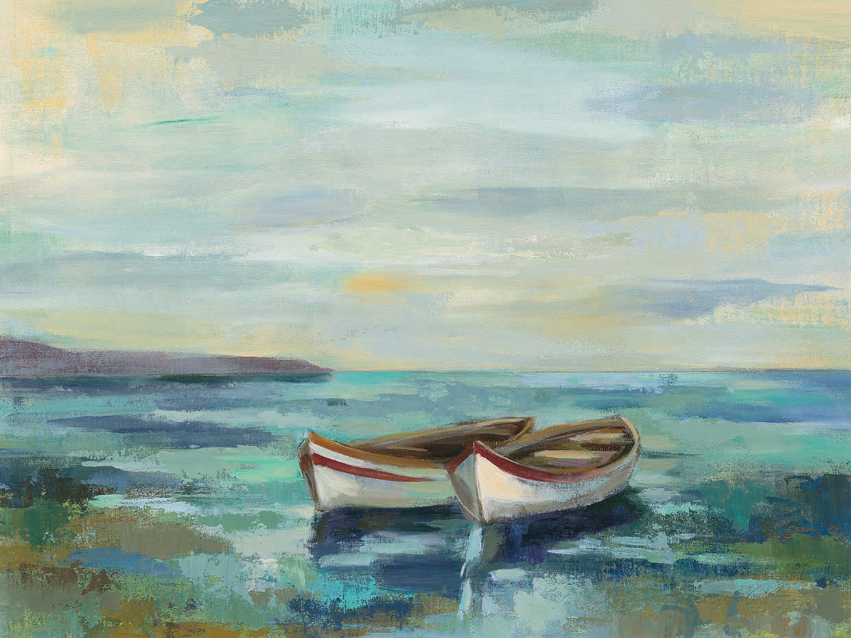 Boats at the Beach by Silvia Vassileva - lowest price wall art work on large canvas & framed canvas prints