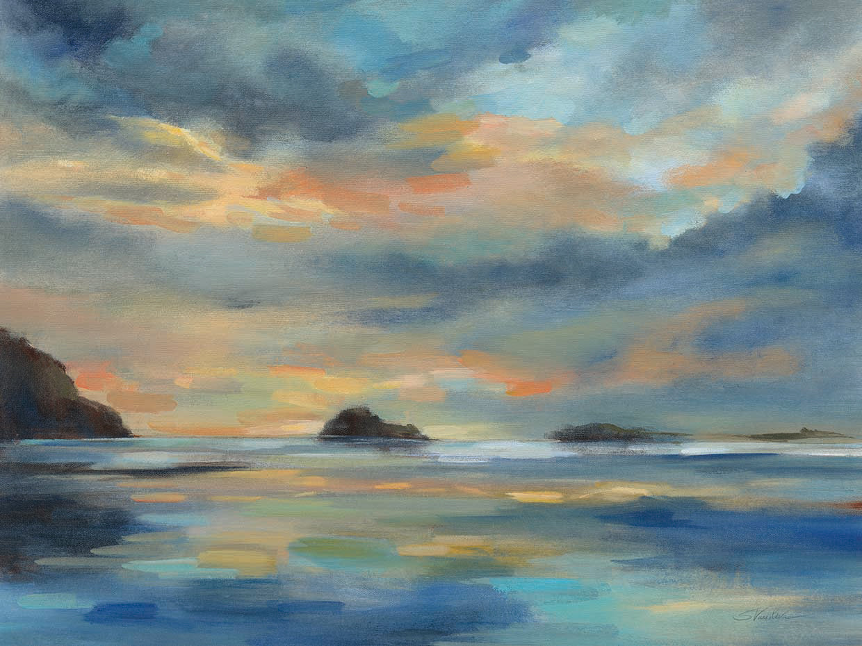 Pacific Sunset by Silvia Vassileva - handcrafted wall art work on large canvas & framed canvas prints, made to order