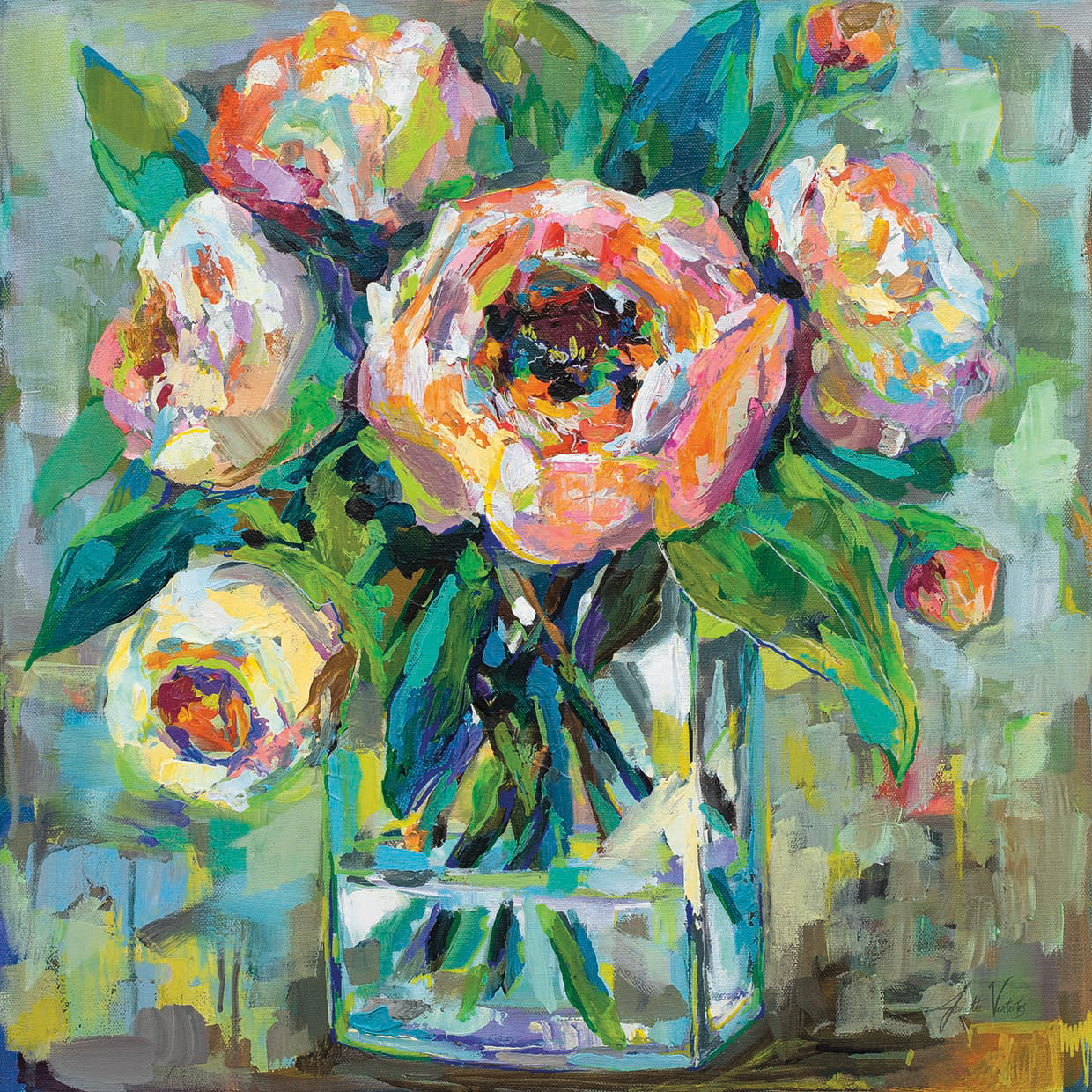 Pink by Jeanette Vertentes - highest quality handcrafted wall art work on large canvas & framed canvas prints