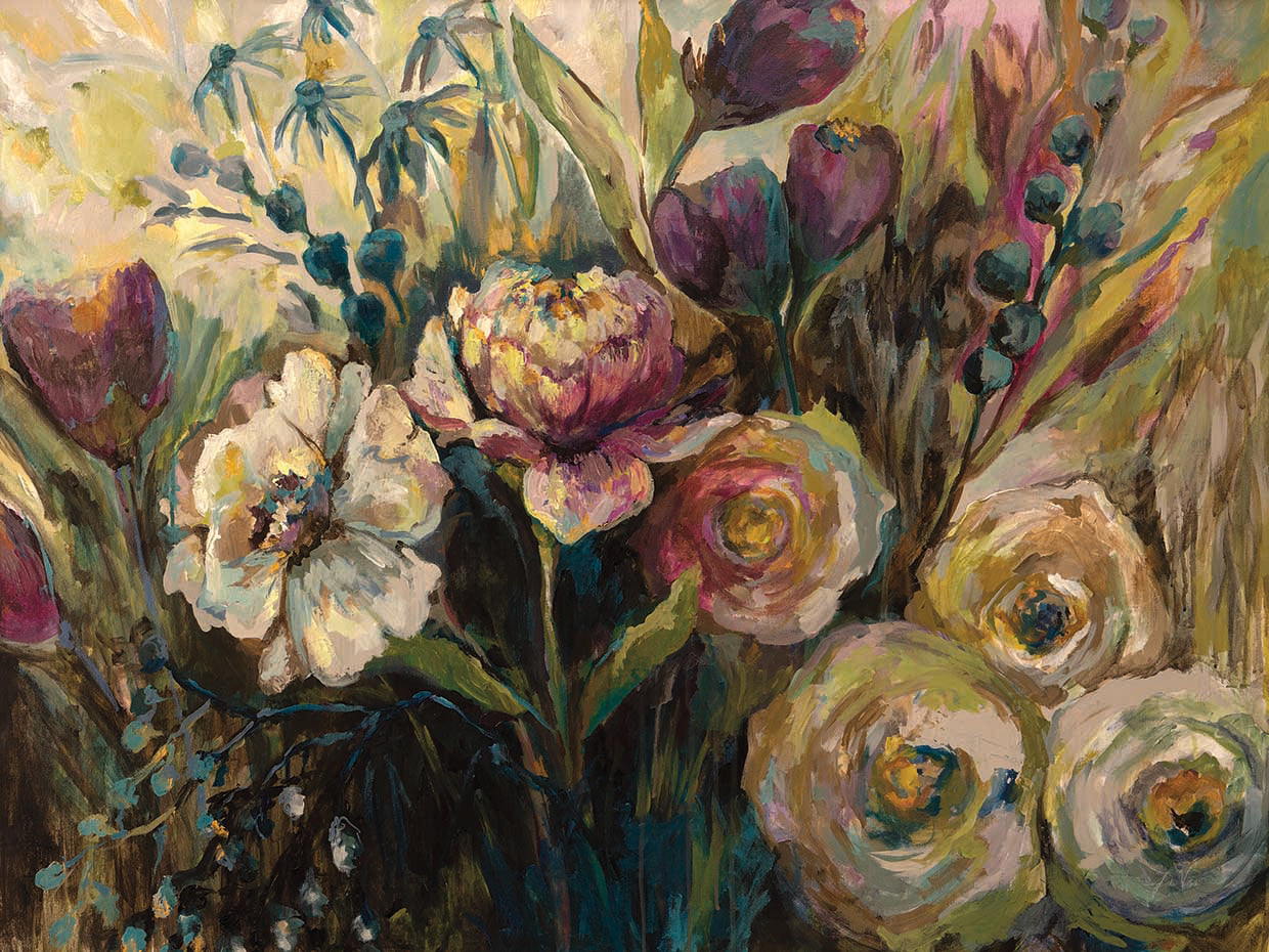 Summer Garden by Jeanette Vertentes - lowest price wall art work on large canvas & framed canvas prints