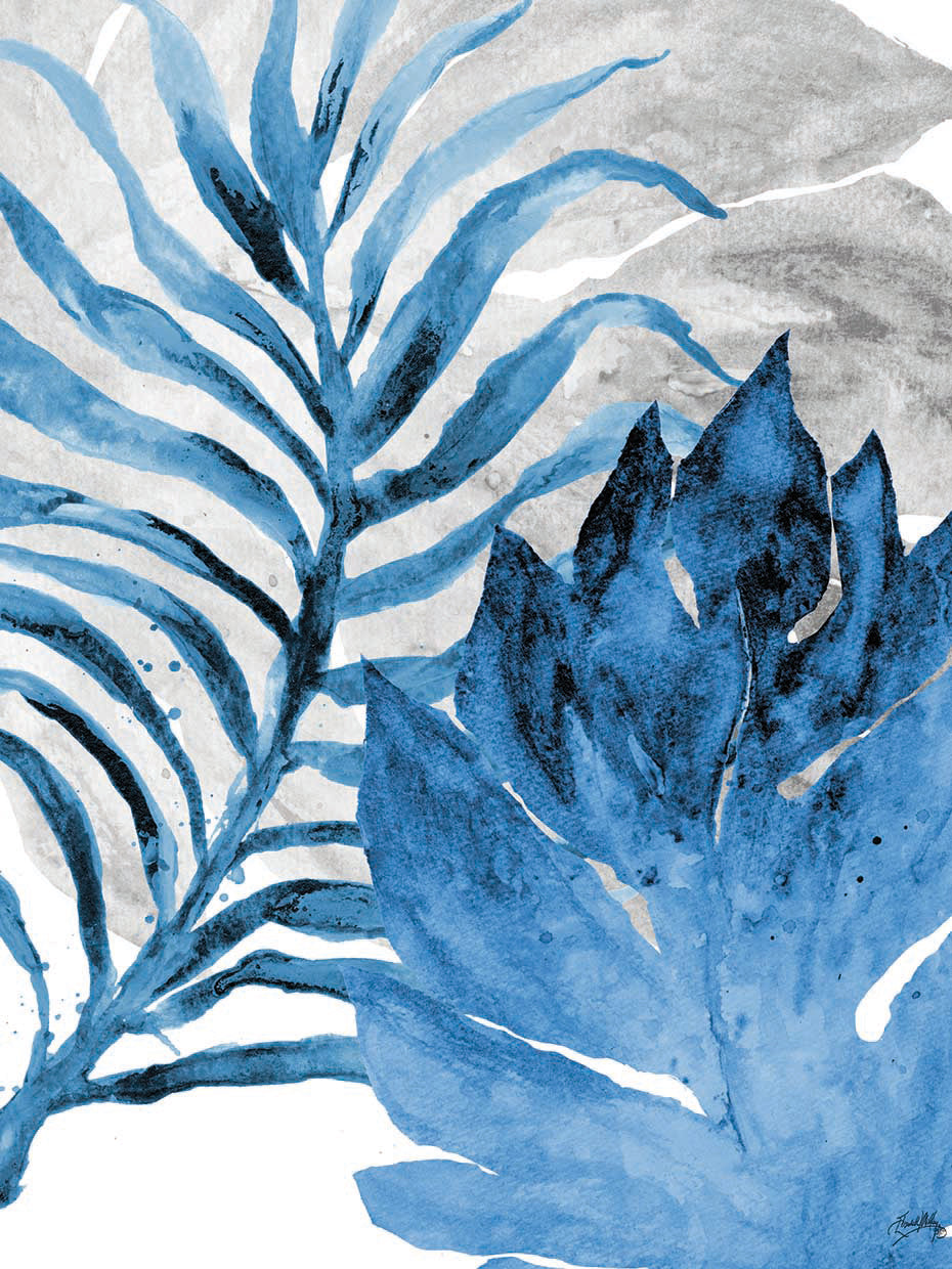 Blue Fern and Leaf I