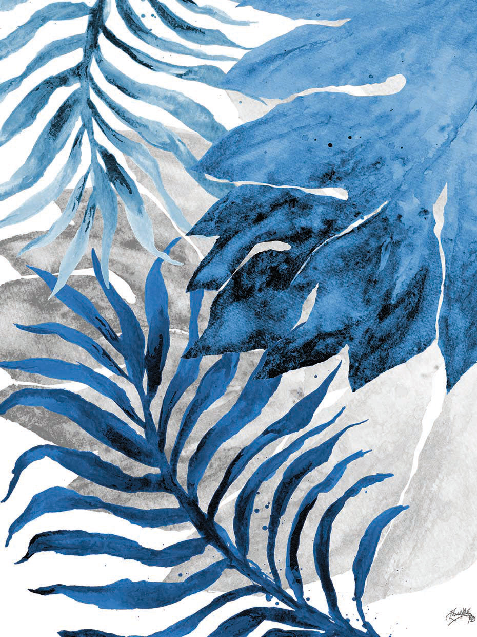 Blue Fern and Leaf II