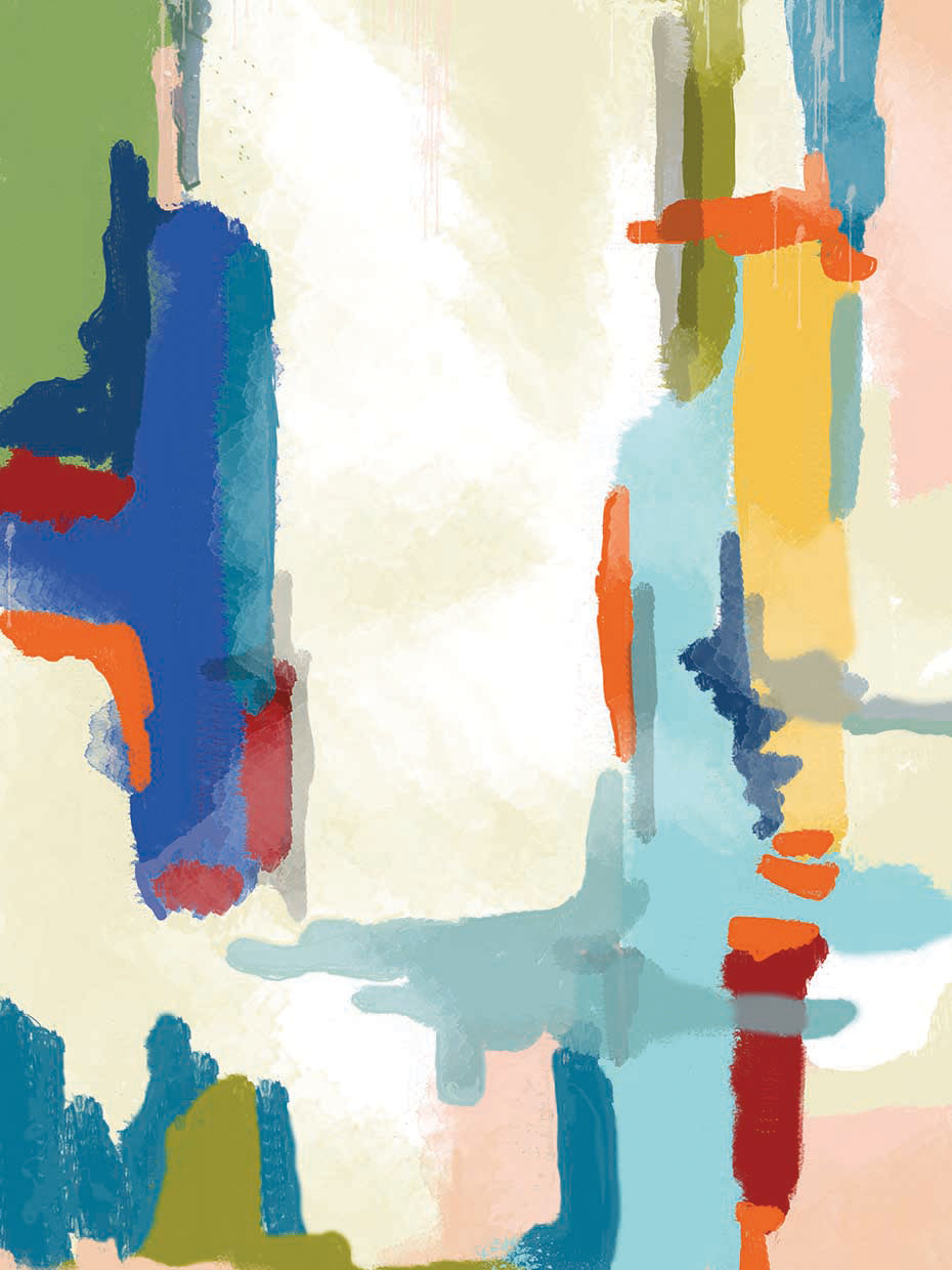 Deconstructed Landscape 1 by Jan Weiss - larger sizes handcrafted wall art work on large canvas & framed canvas prints