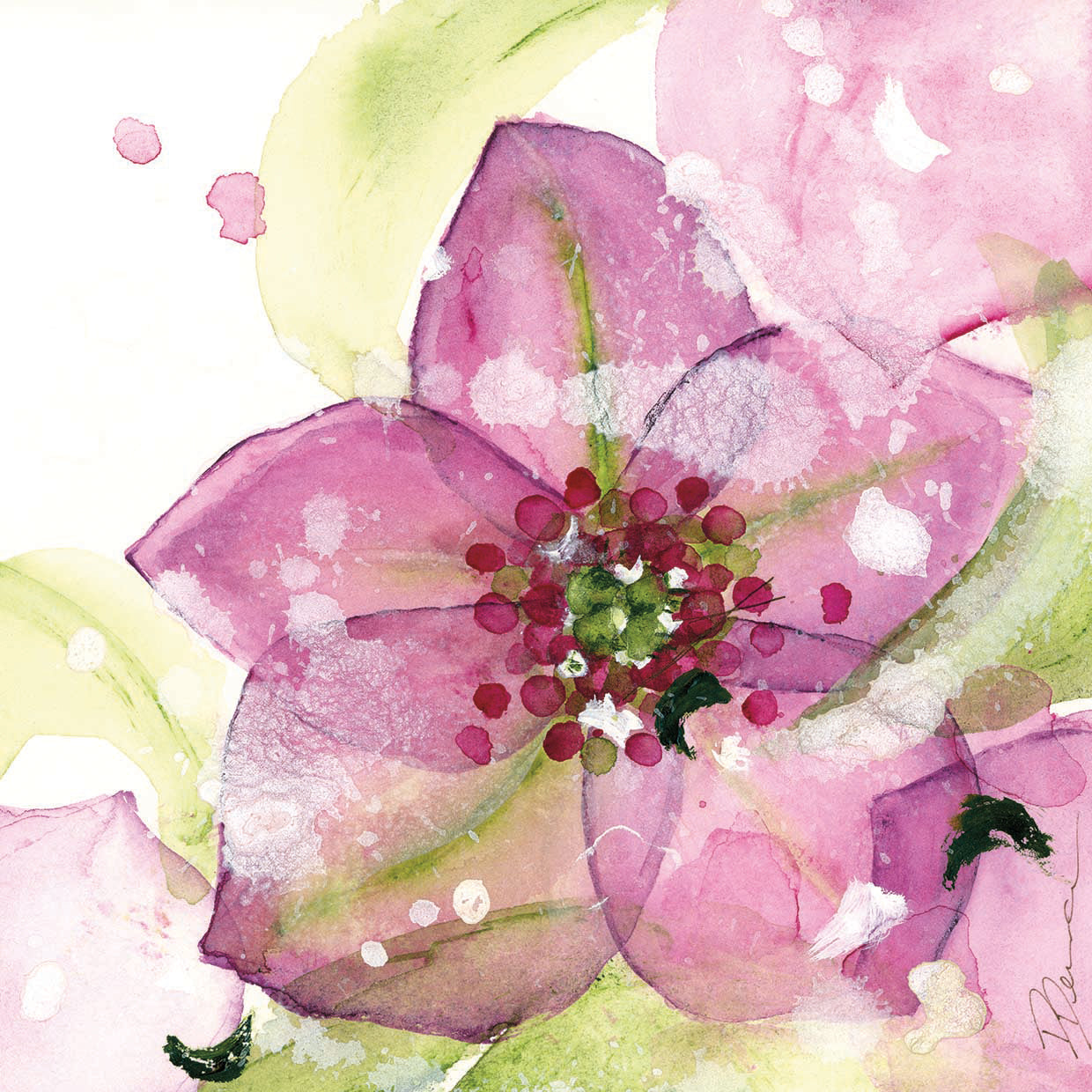 Pink Flower in the Snow