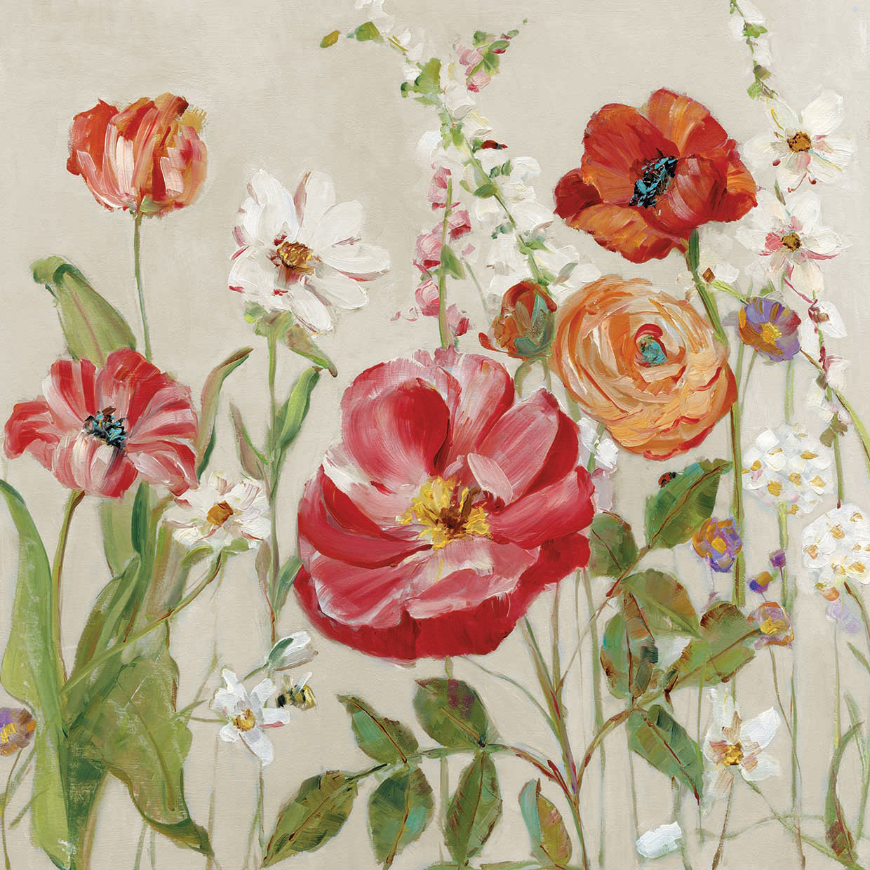 Garden Menagerie II by Sally Swatland - best quality handcrafted wall art work on large canvas & framed canvas prints