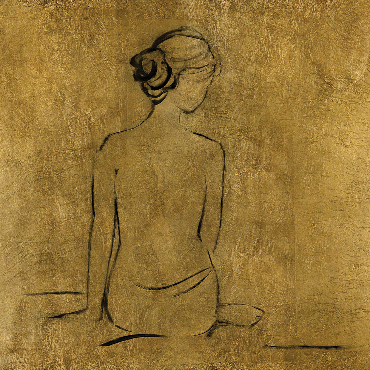 Golden Bather I by Sally Swatland - museum quality wall art work on large canvas & framed canvas prints