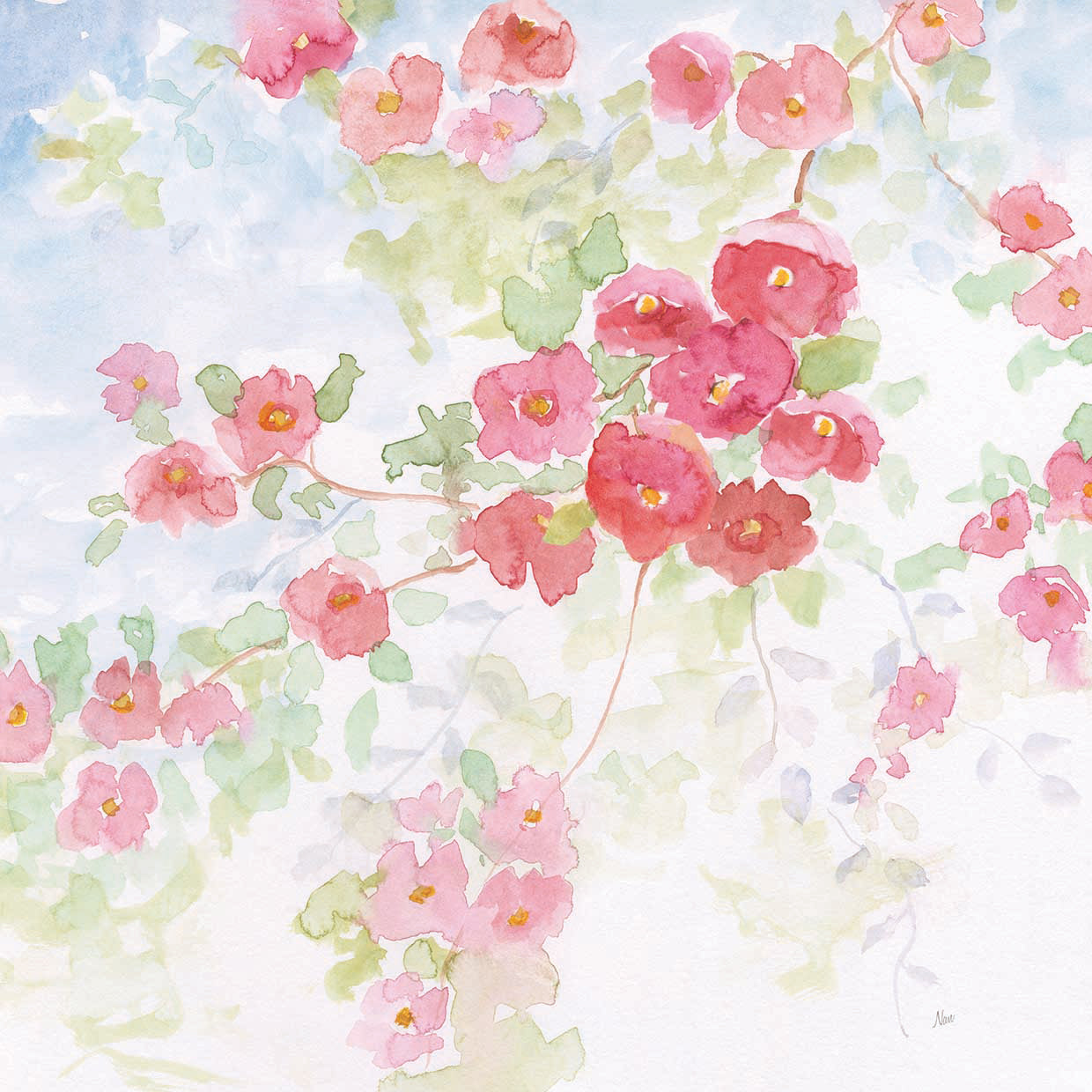 Pink Pleasure II by Nan - handcrafted wall art work on large canvas & framed canvas prints, made to order