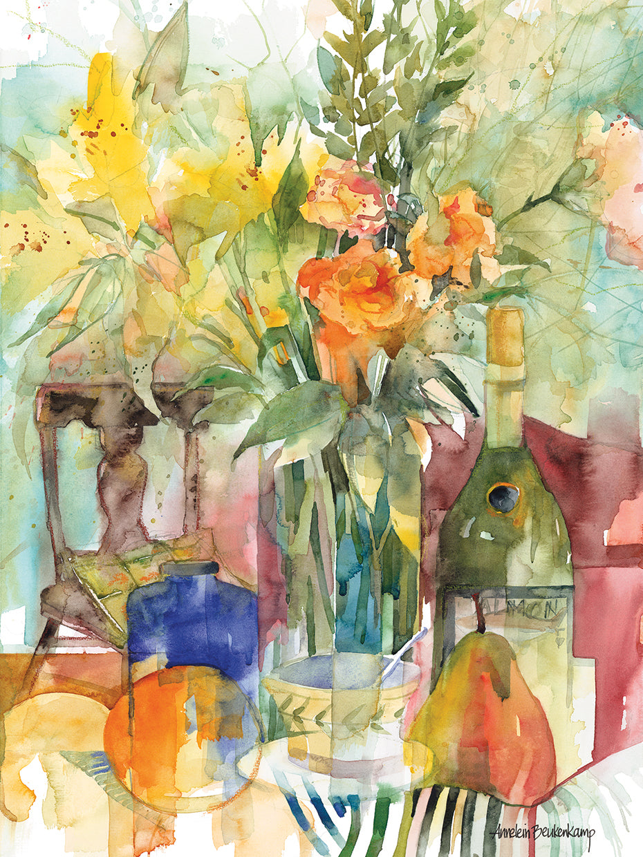 Blue Bottle by Annelein Beukenkamp - lowest price wall art work on large canvas & framed canvas prints