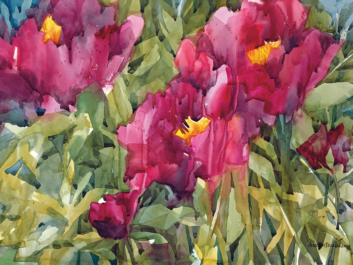 Burgeoning Blossoms by Annelein Beukenkamp - highest quality handcrafted wall art work on large canvas & framed canvas prints