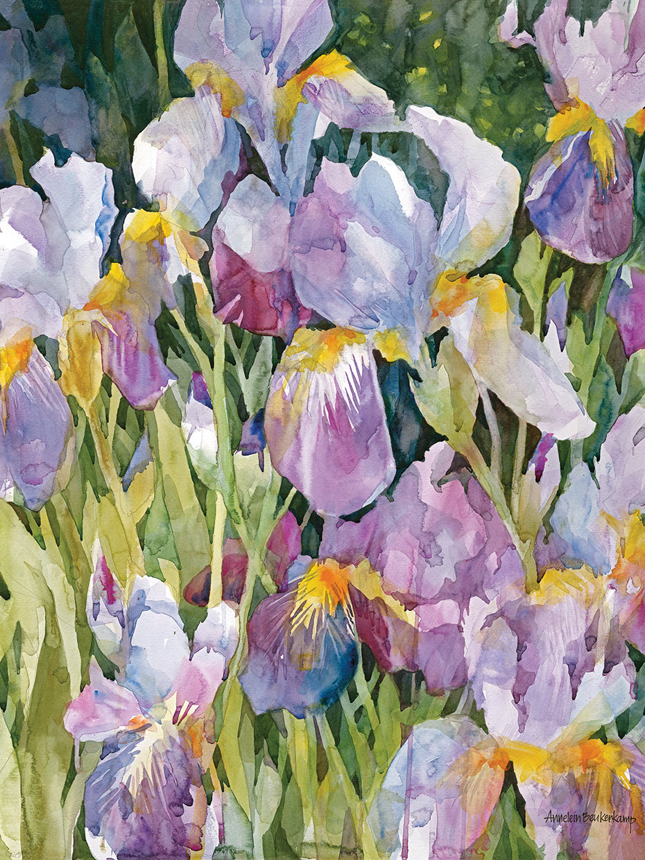 Garden Meeting by Annelein Beukenkamp - handcrafted wall art work on large canvas & framed canvas prints, made to order