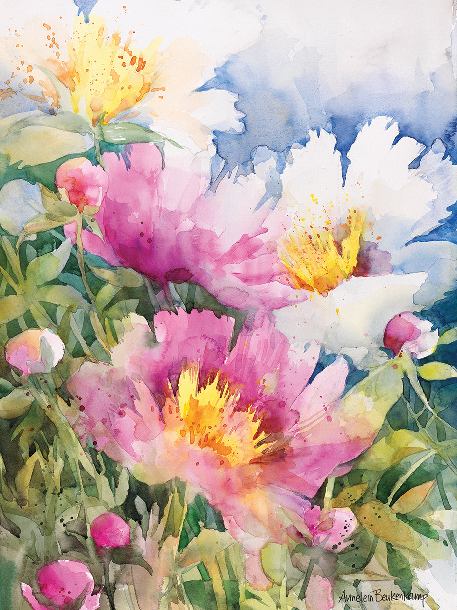 Peony Performance by Annelein Beukenkamp - lowest price wall art work on large canvas & framed canvas prints