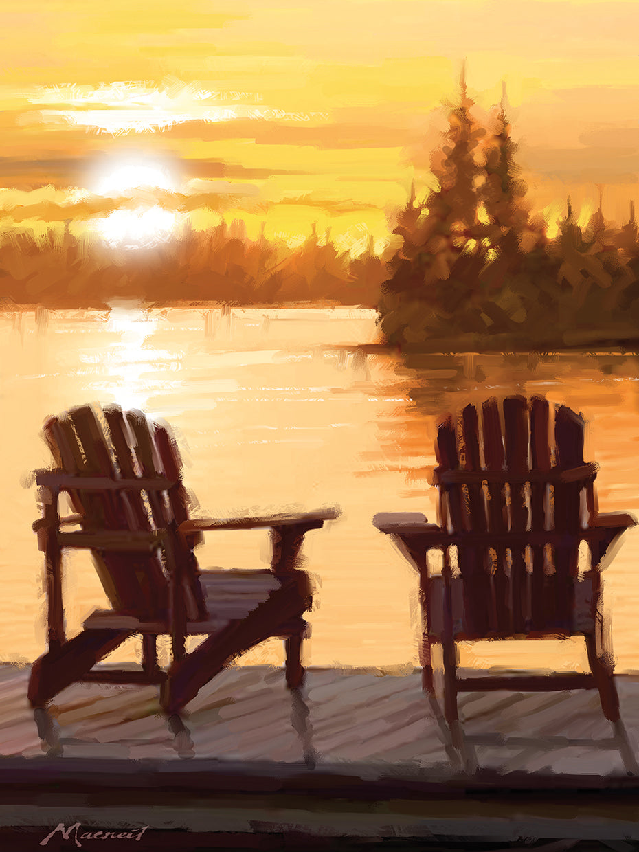 Gold Lake by The Macneil Studio - larger sizes handcrafted wall art work on large canvas & framed canvas prints