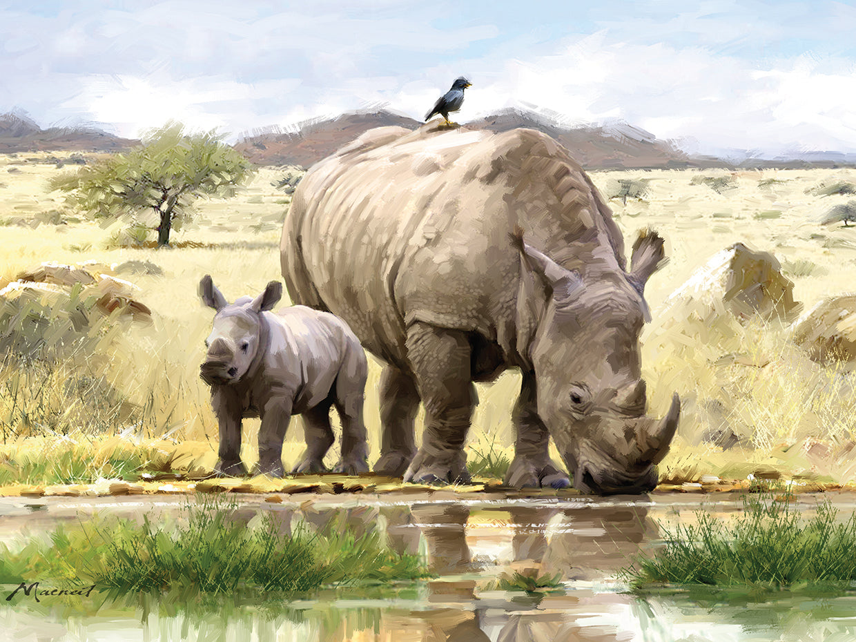 Rhino by The Macneil Studio - highest quality handcrafted wall art work on large canvas & framed canvas prints