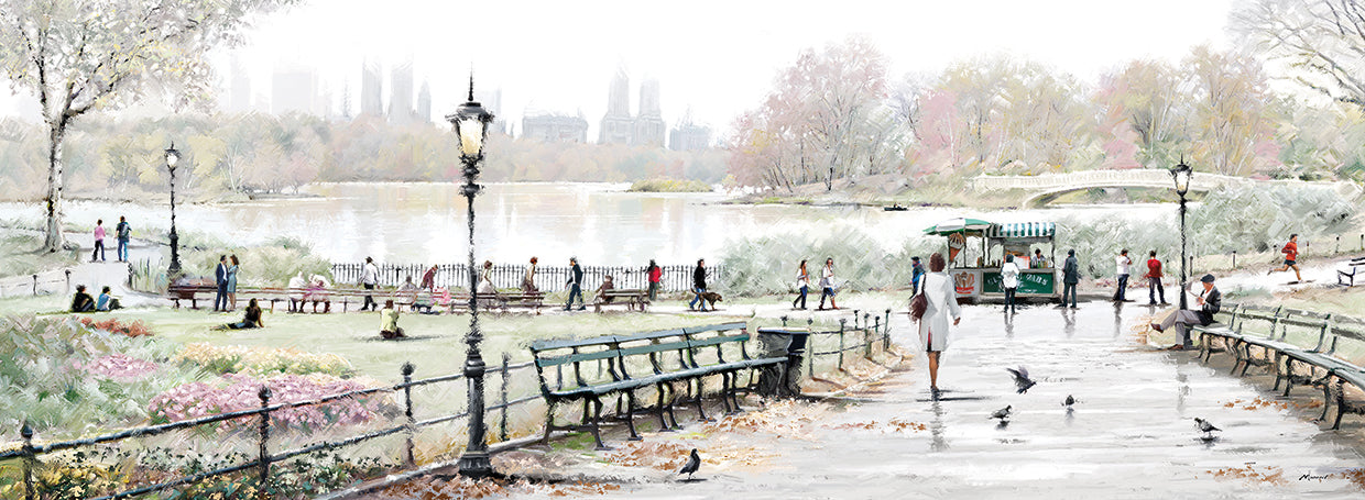 Central Park by The Macneil Studio - larger sizes handcrafted wall art work on large canvas & framed canvas prints