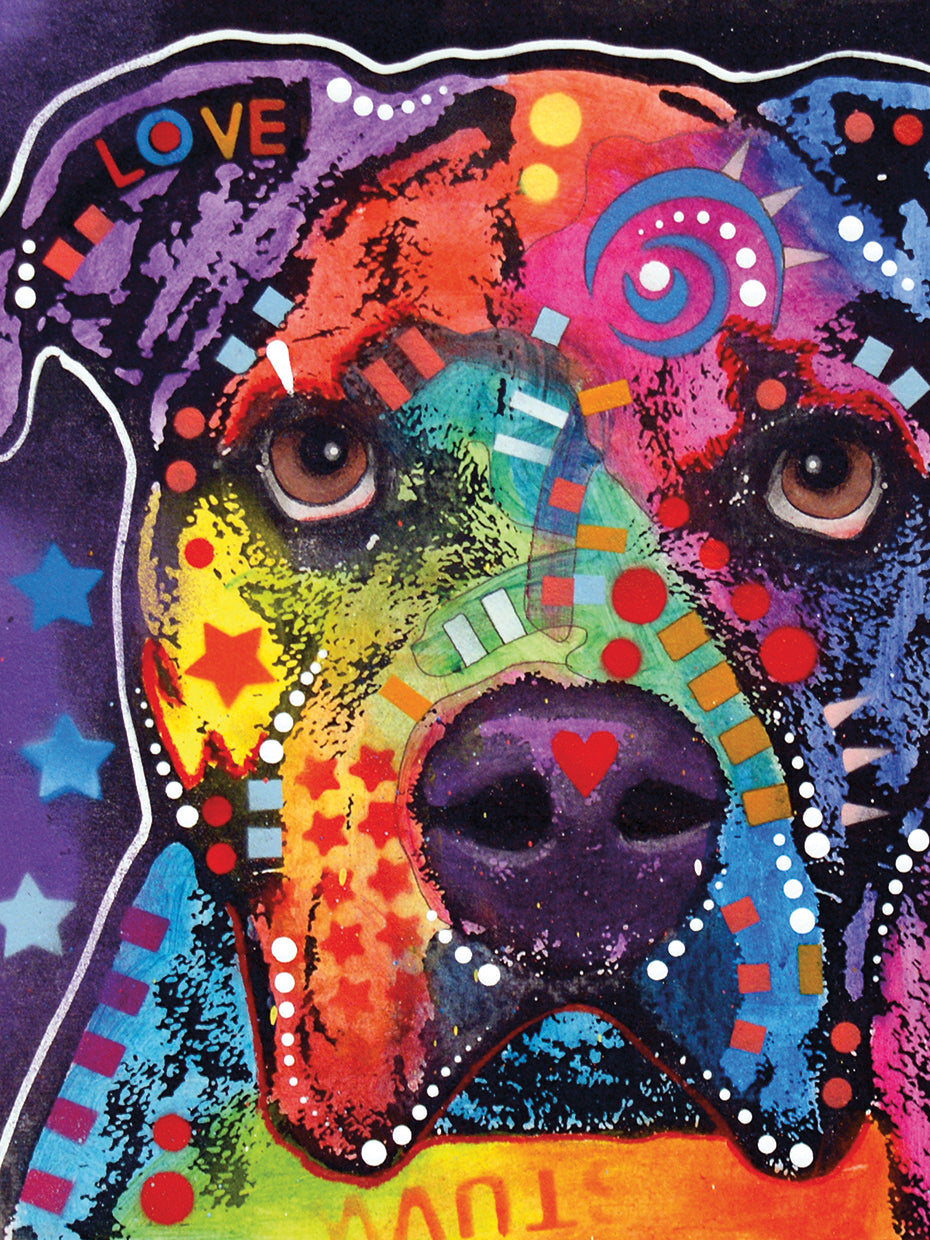 American Bulldog 121609 by Dean Russo - highest quality handcrafted wall art work on large canvas & framed canvas prints