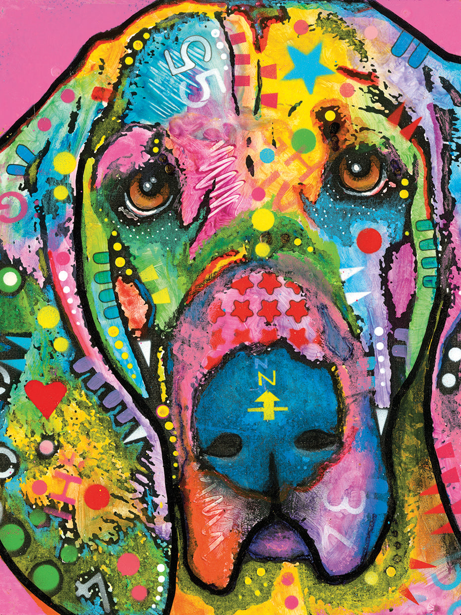 Bloodhound by Dean Russo - top quality wall art work on large canvas & framed canvas prints