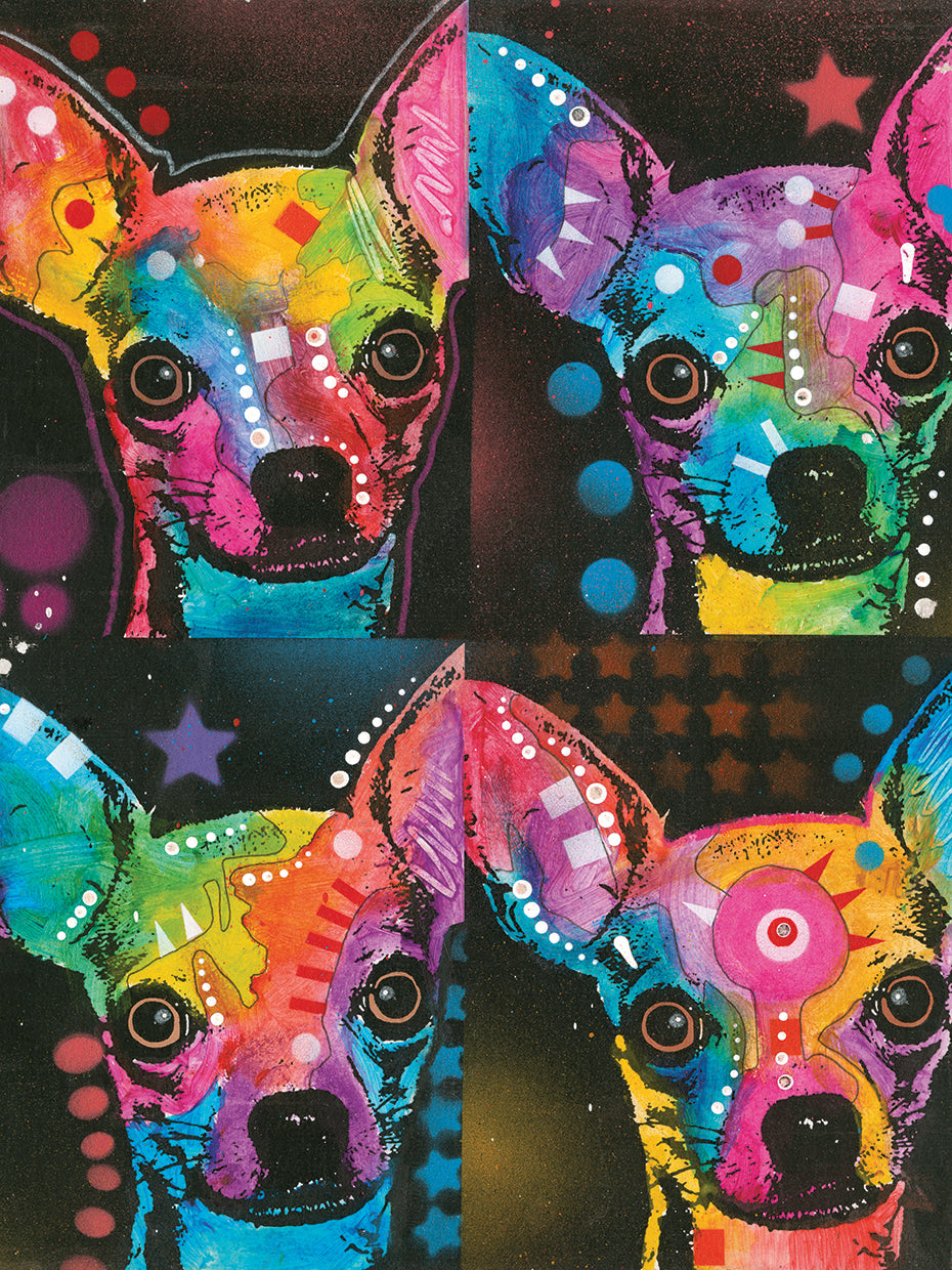 Chihuahua 4 UP by Dean Russo - highest quality handcrafted wall art work on large canvas & framed canvas prints
